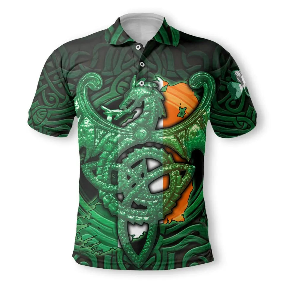 Irish Polo Shirt - The Green Dragon Of Ireland