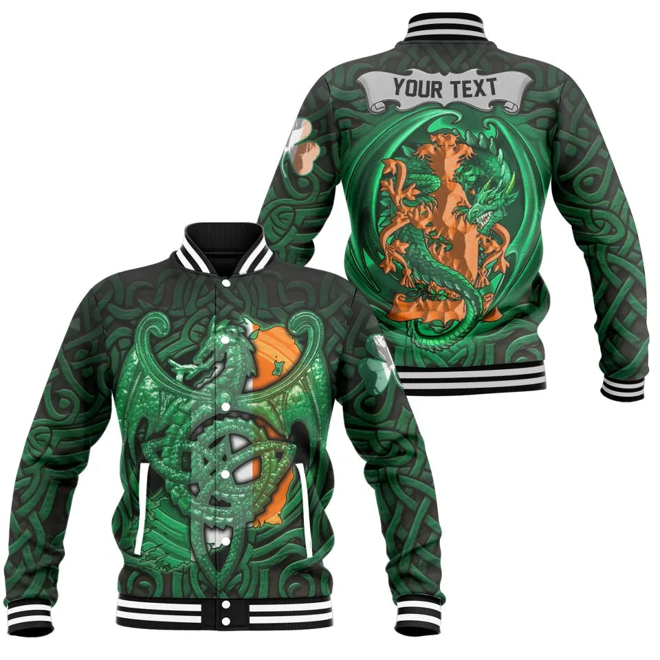 Irish Baseball Jacket - The Green Dragon Of Ireland