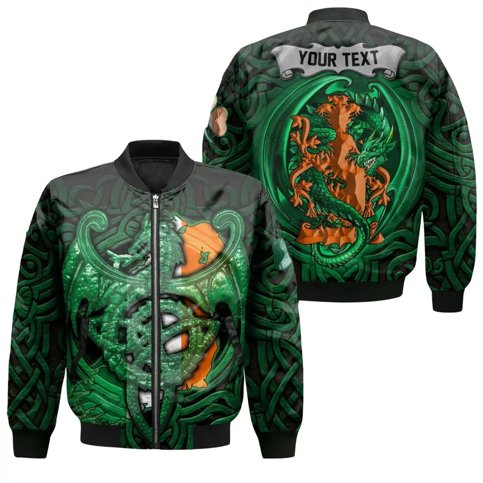 Irish Bomber Jacket - The Green Dragon Of Ireland