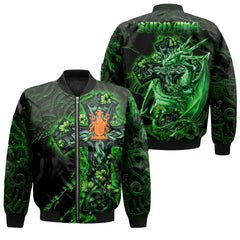 Irish Bomber Jacket - Celtic Cross & Dragon