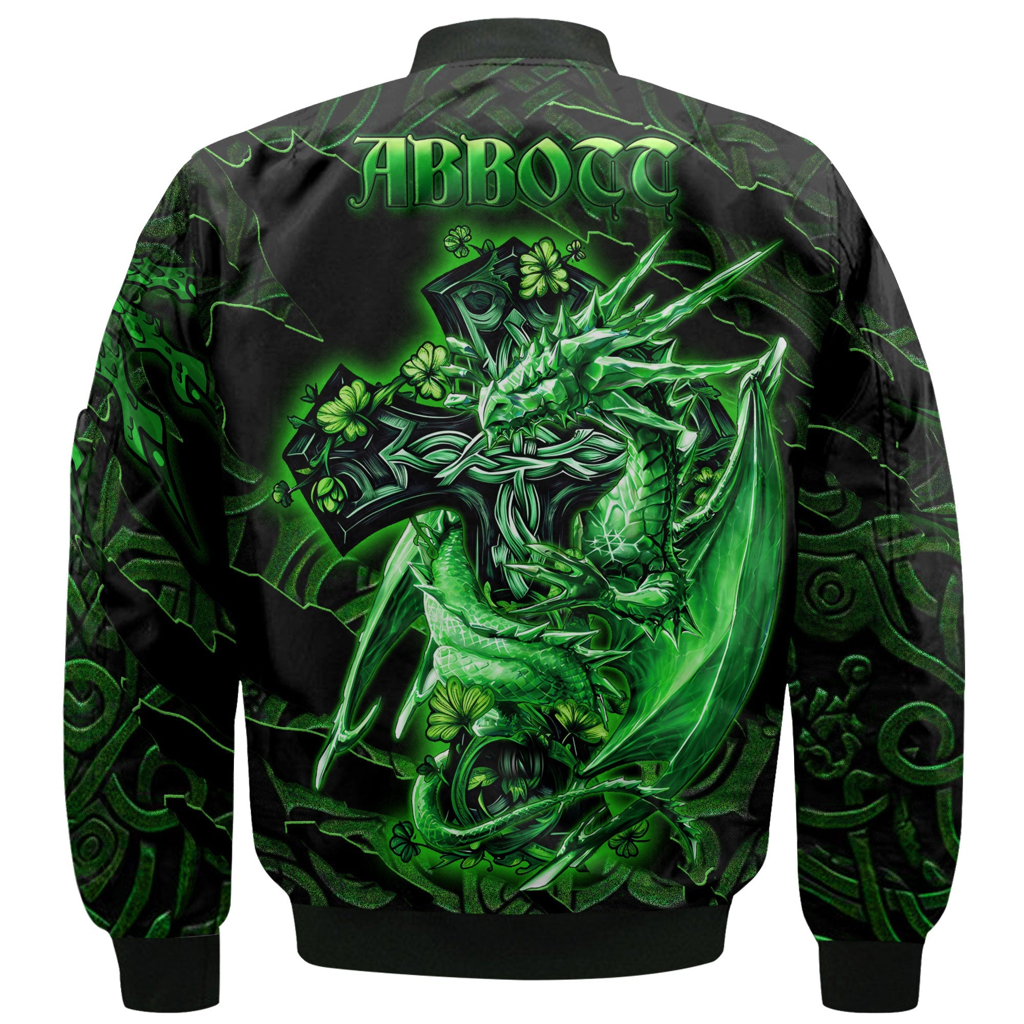 Abbott Bomber Jackets Celtic Cross And Dragon Style