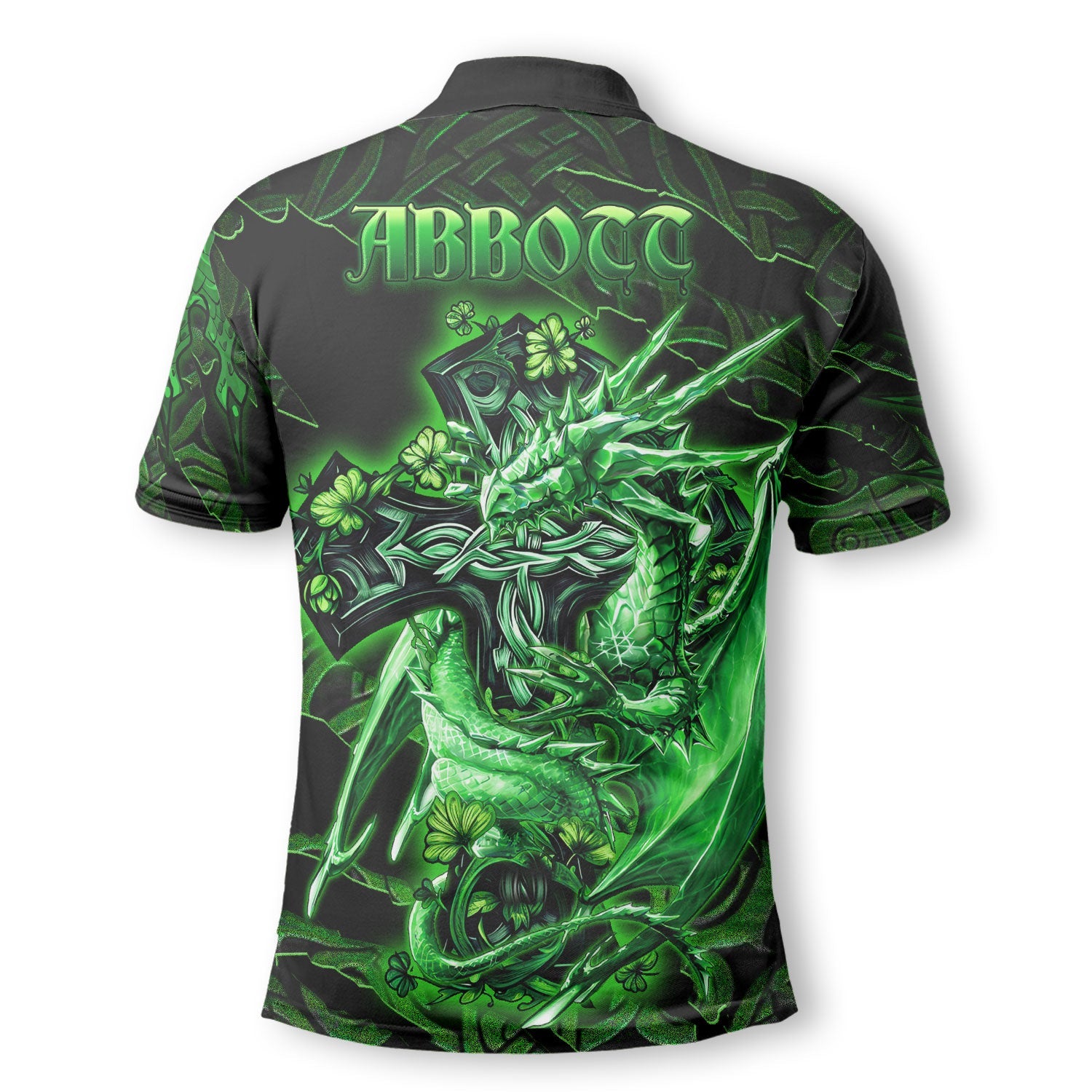 Abbott Polo Shirts Celtic Cross And Dragon Style