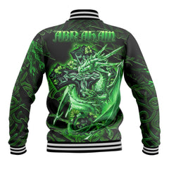 Abraham Baseball Jackets Celtic Cross And Dragon Style