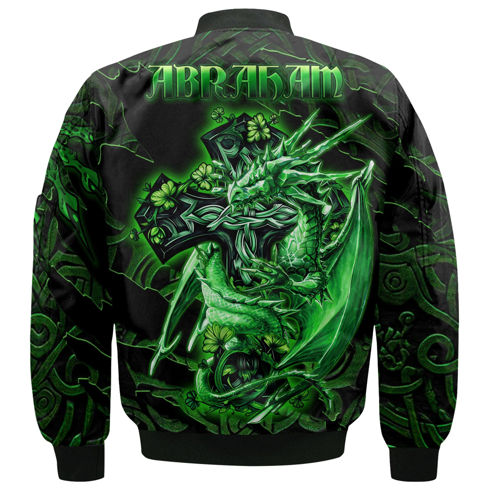 Abraham Bomber Jackets Celtic Cross And Dragon Style