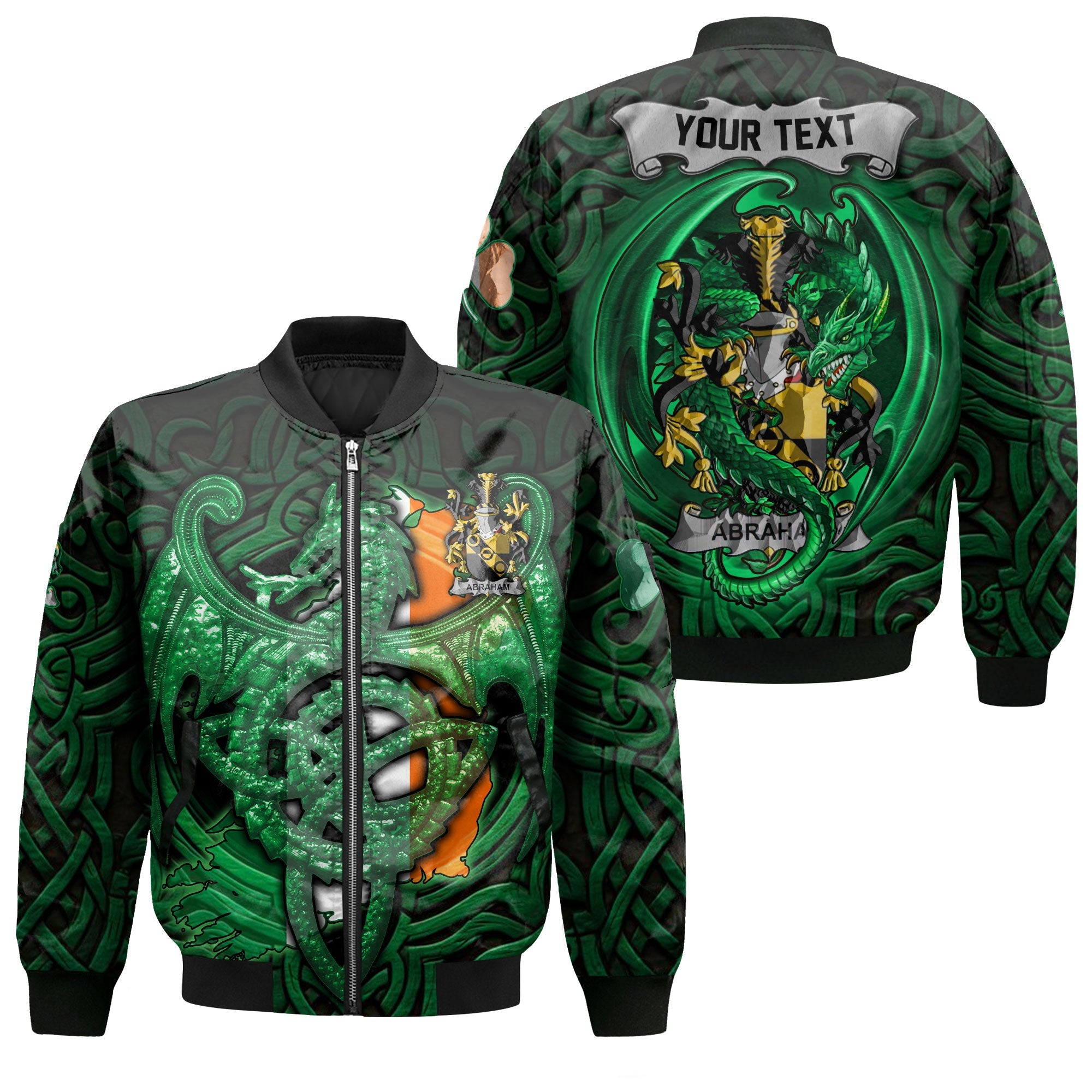 Abraham Bomber Jackets The Green Dragon Of Ireland Style