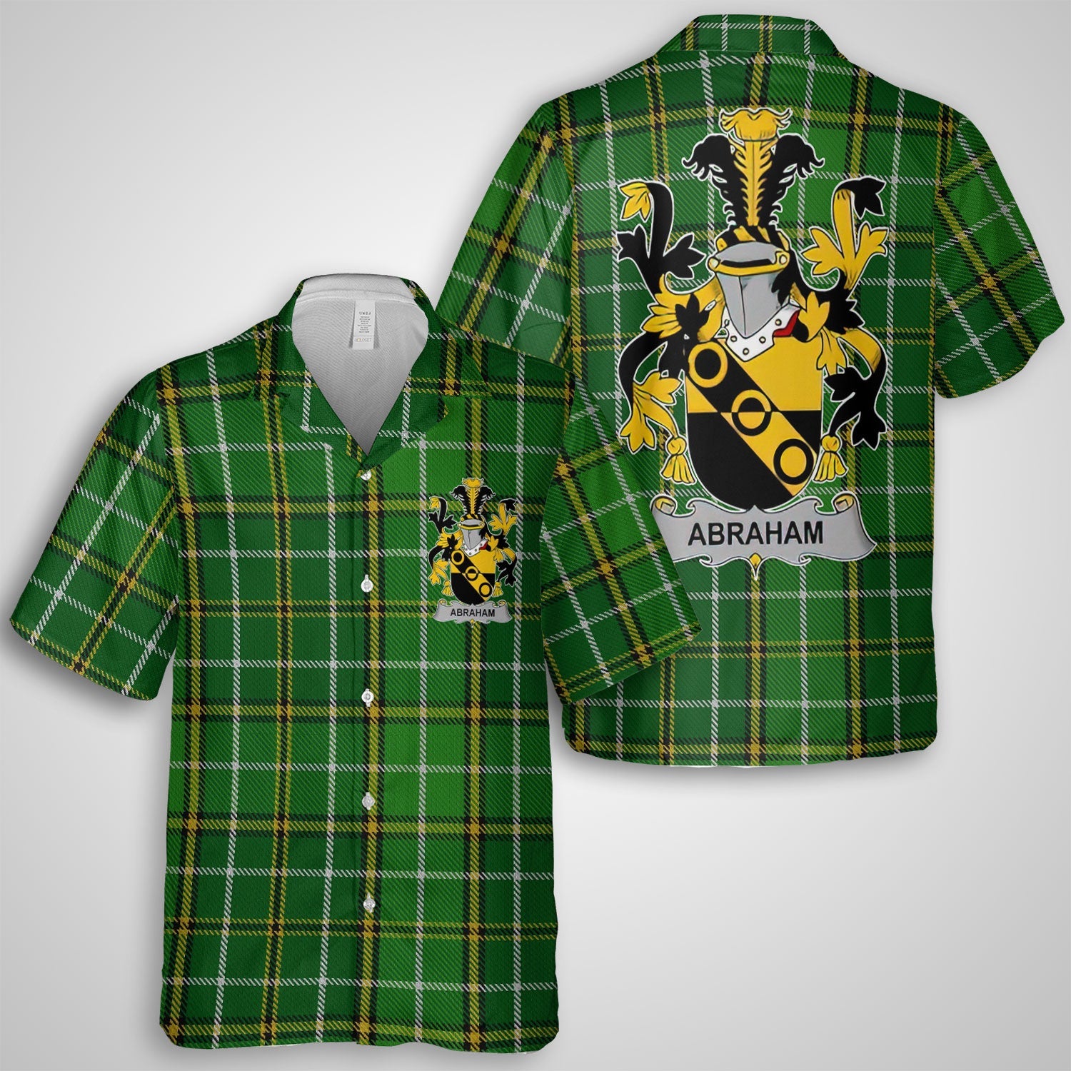 Abraham Hawaiian Shirts Crest And National Plaid Style