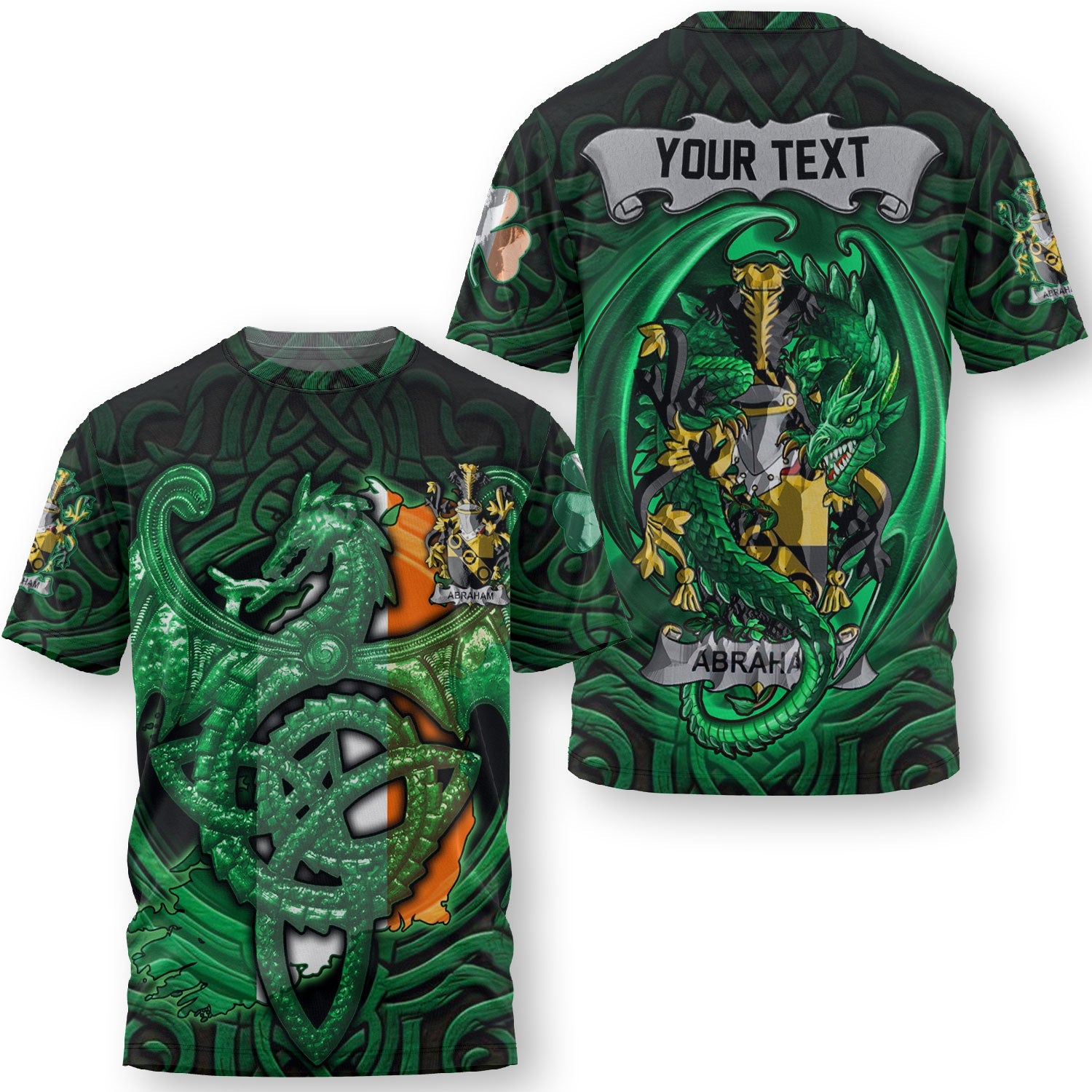 Abraham T-Shirts The Green Dragon Of Ireland Style