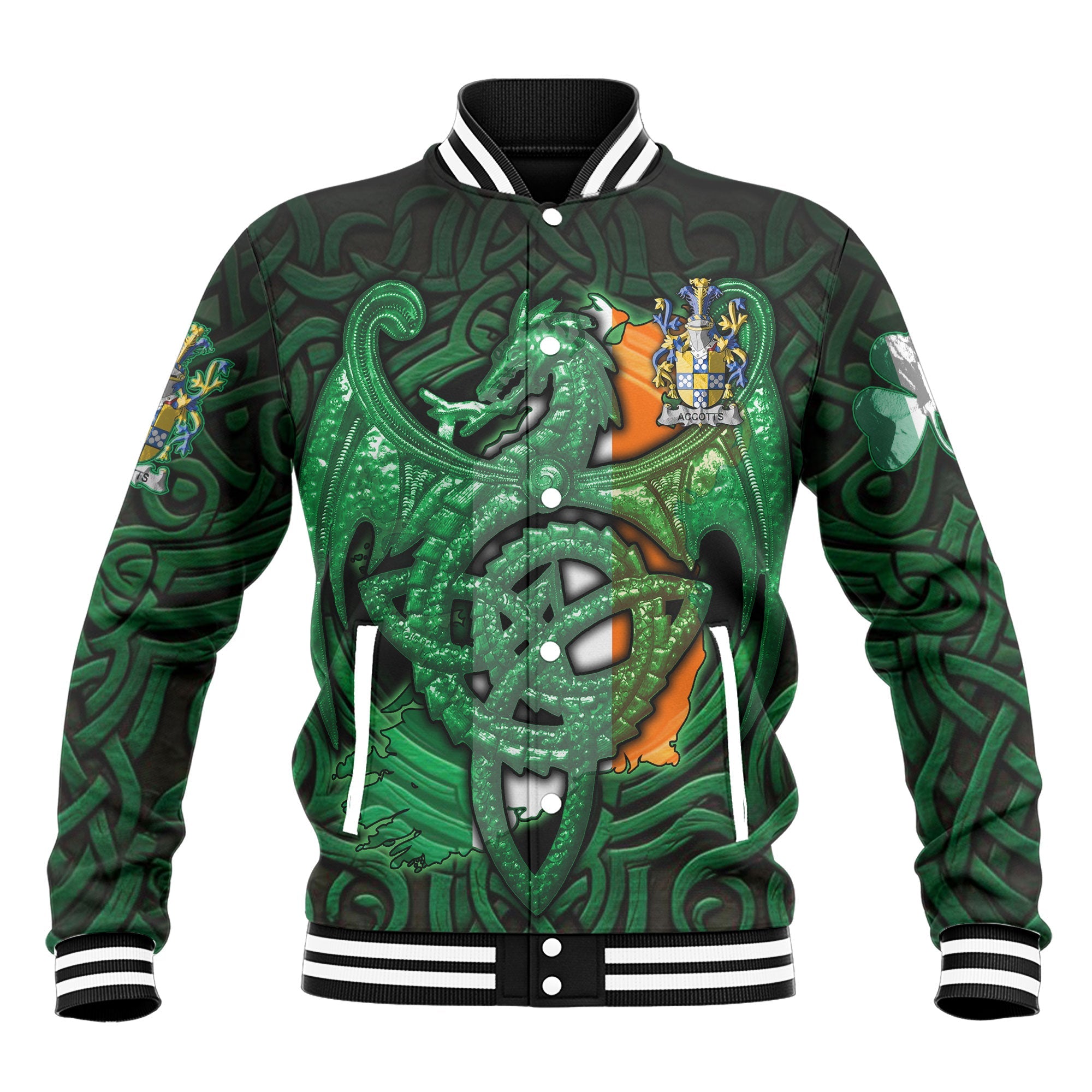 Accotts Baseball Jackets The Green Dragon Of Ireland Style