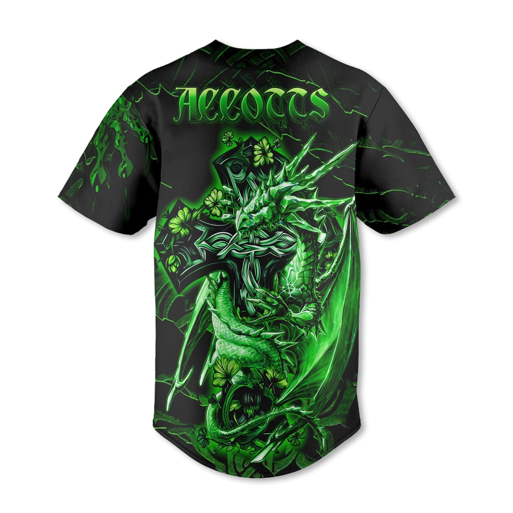 Accotts Baseball Jerseys Celtic Cross And Dragon Style