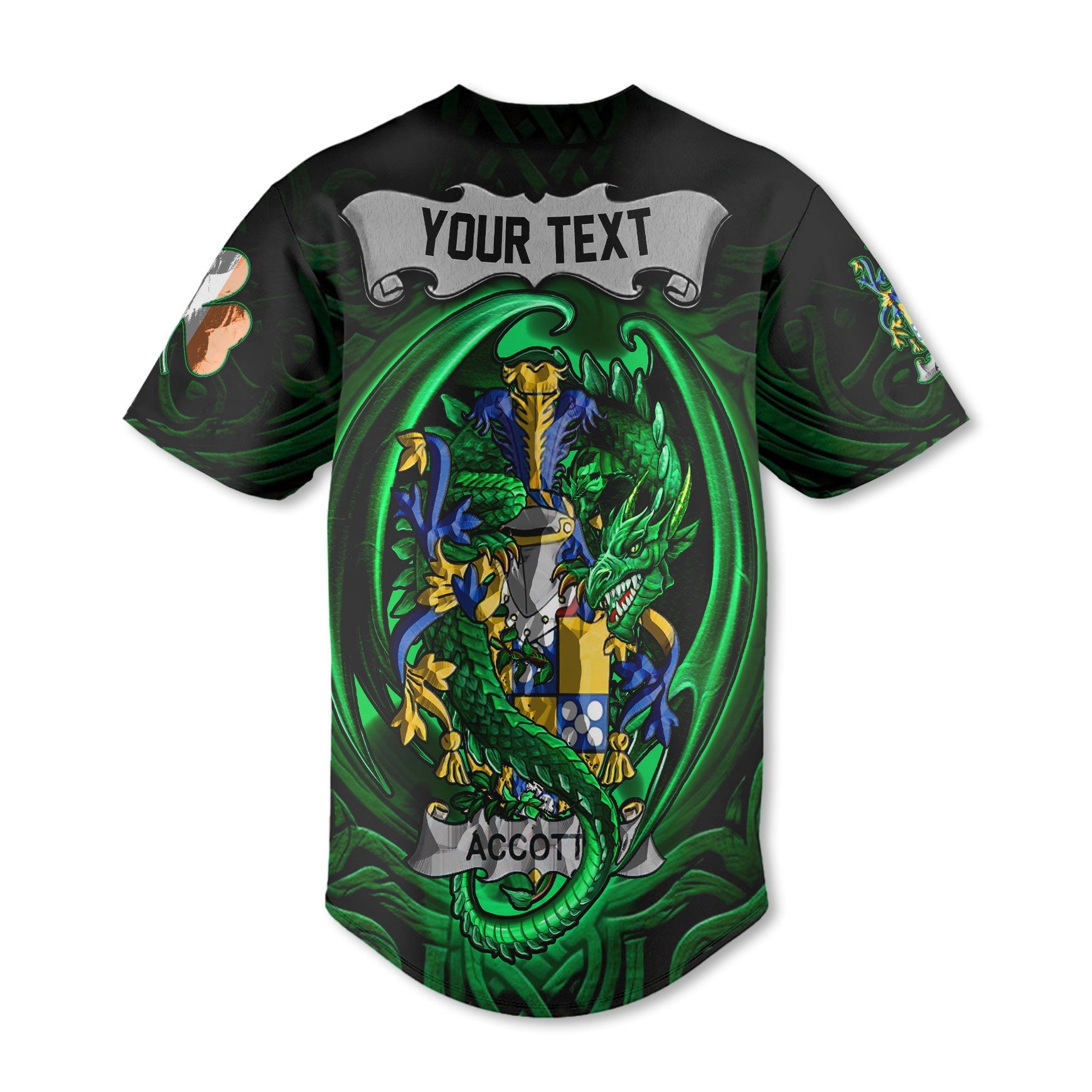 Accotts Baseball Jerseys The Green Dragon Of Ireland Style