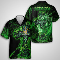 Accotts Hawaiian Shirts Celtic Cross And Dragon Style