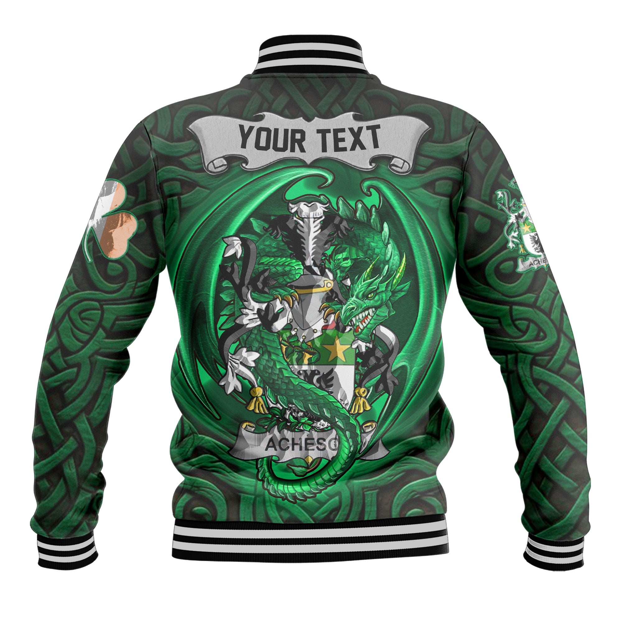 Acheson Baseball Jackets The Green Dragon Of Ireland Style