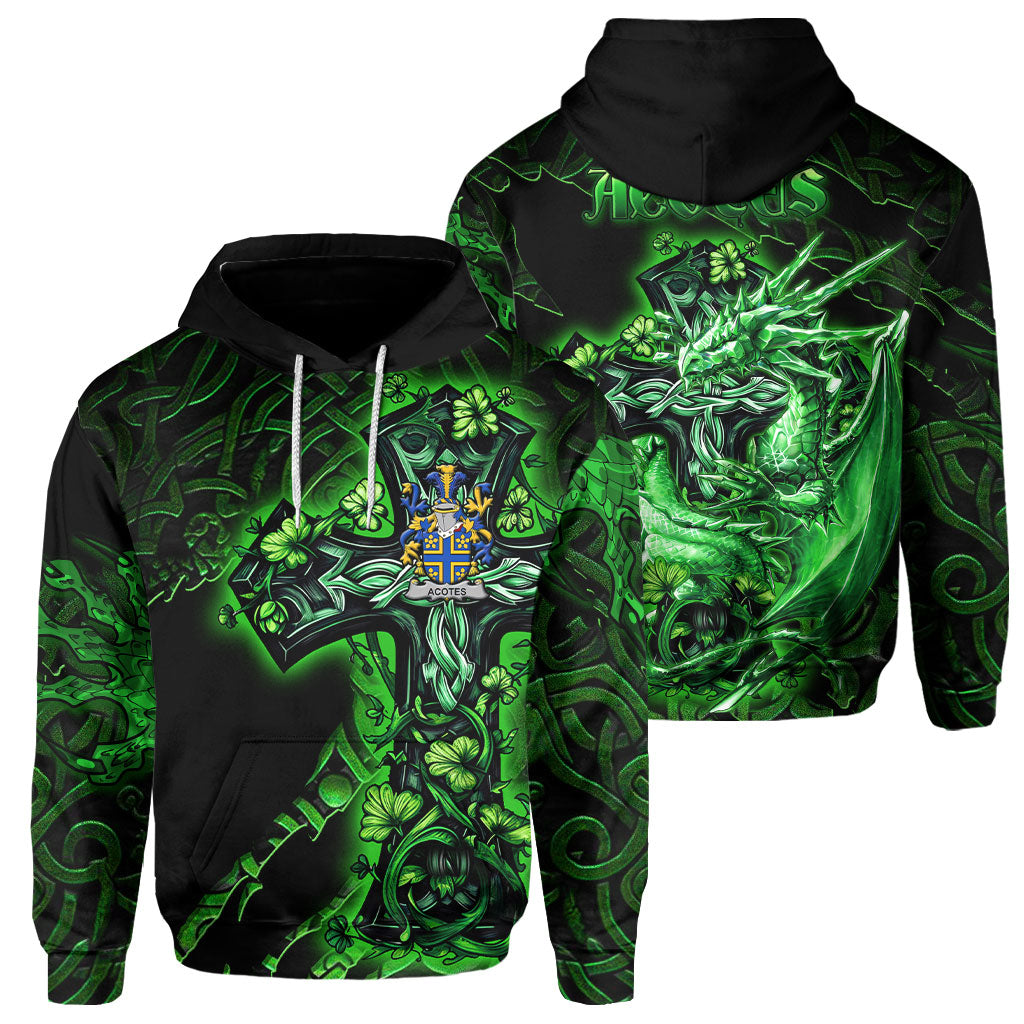 Acotes Hoodies Celtic Cross And Dragon Style