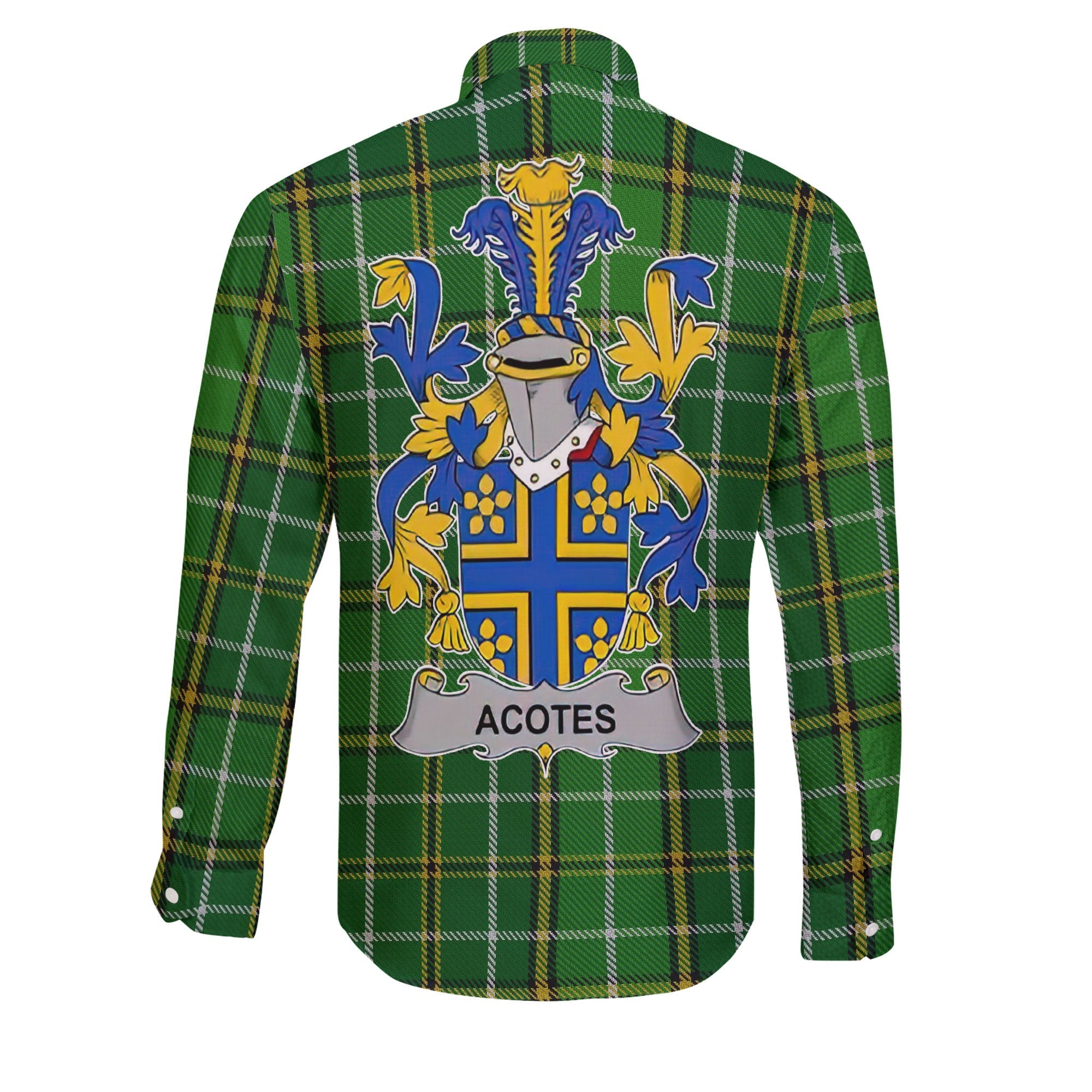 Acotes Long Sleeve Button Shirts Crest And National Plaid Style