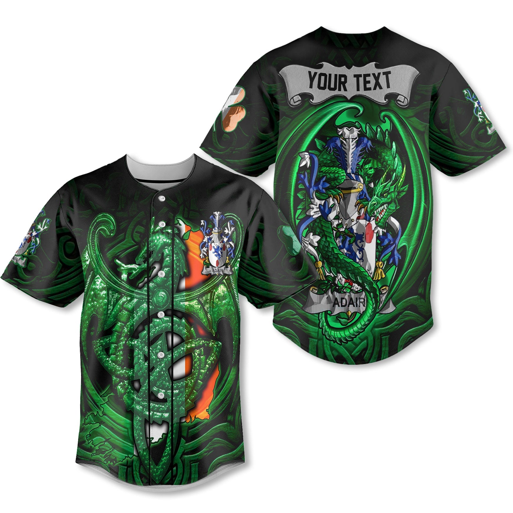 Adair Baseball Jerseys The Green Dragon Of Ireland Style