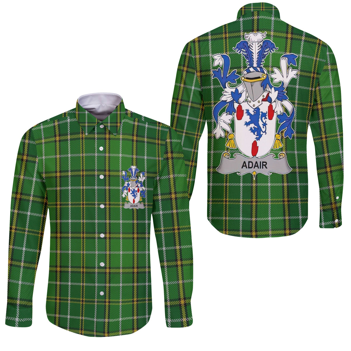 Adair Long Sleeve Button Shirts Crest And National Plaid Style