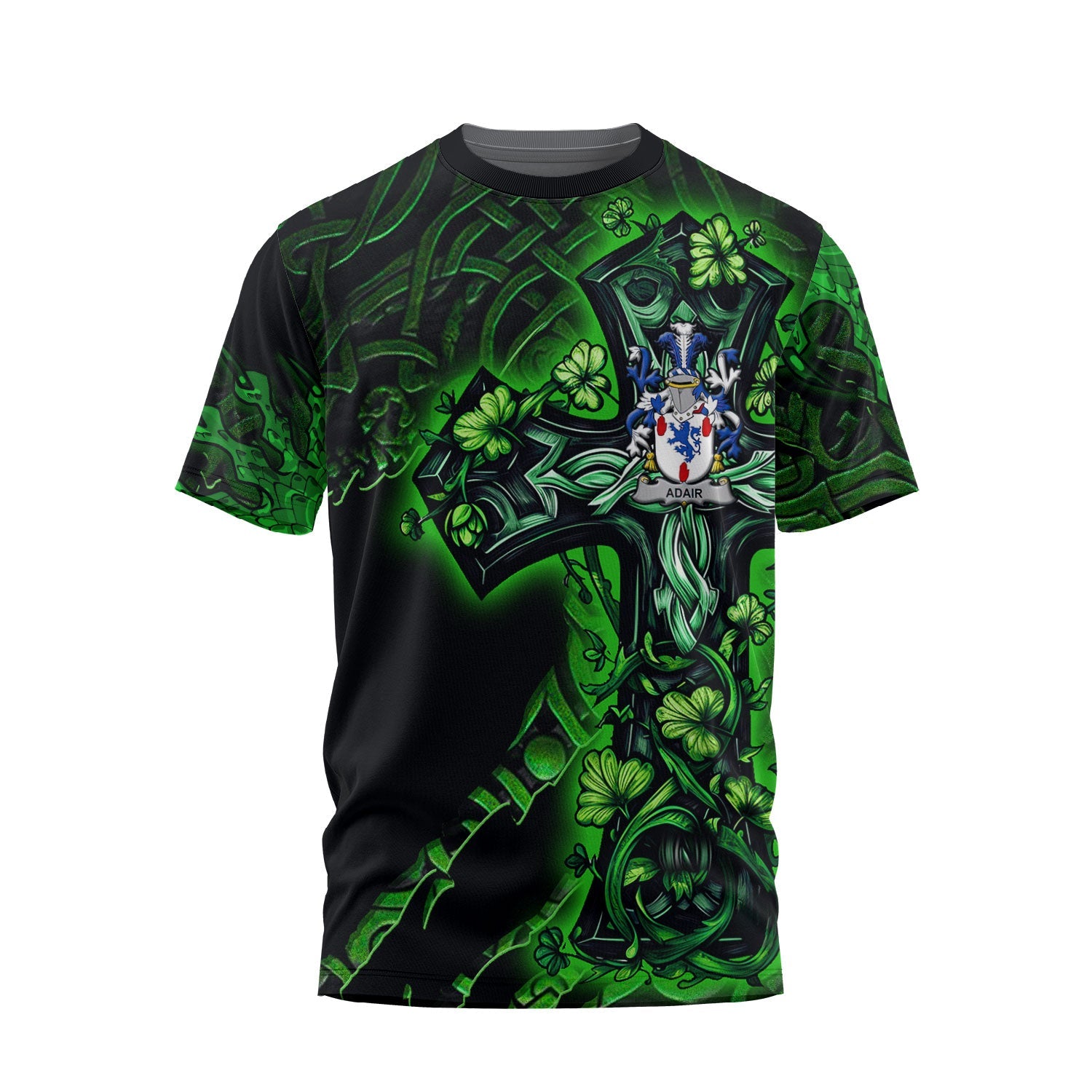 Adair T-Shirts Celtic Cross And Dragon Style