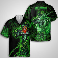 Adams Hawaiian Shirts Celtic Cross And Dragon Style