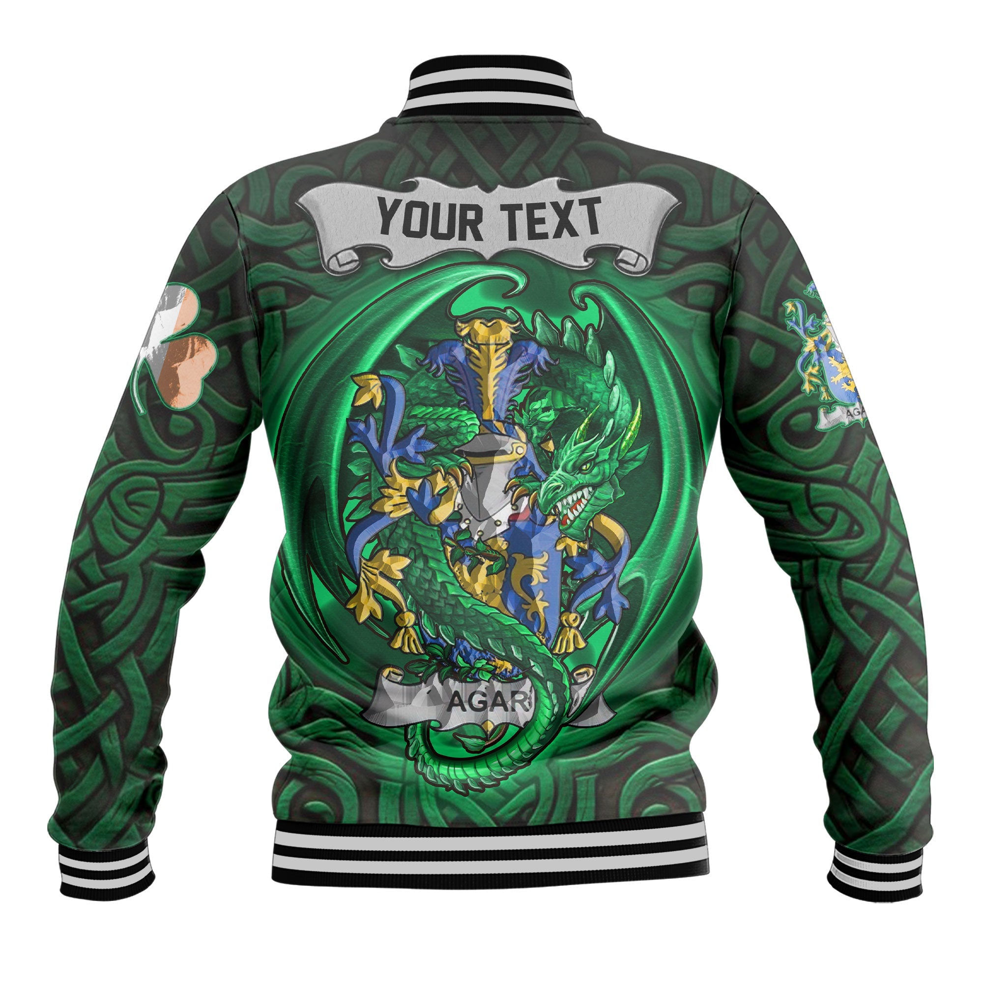 Agar Baseball Jackets The Green Dragon Of Ireland Style