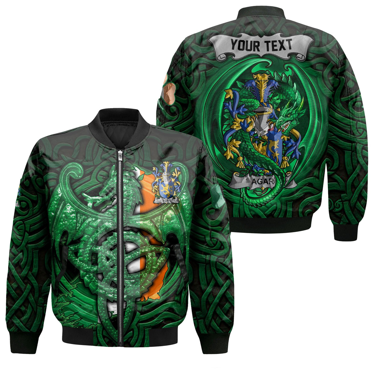 Agar Bomber Jackets The Green Dragon Of Ireland Style