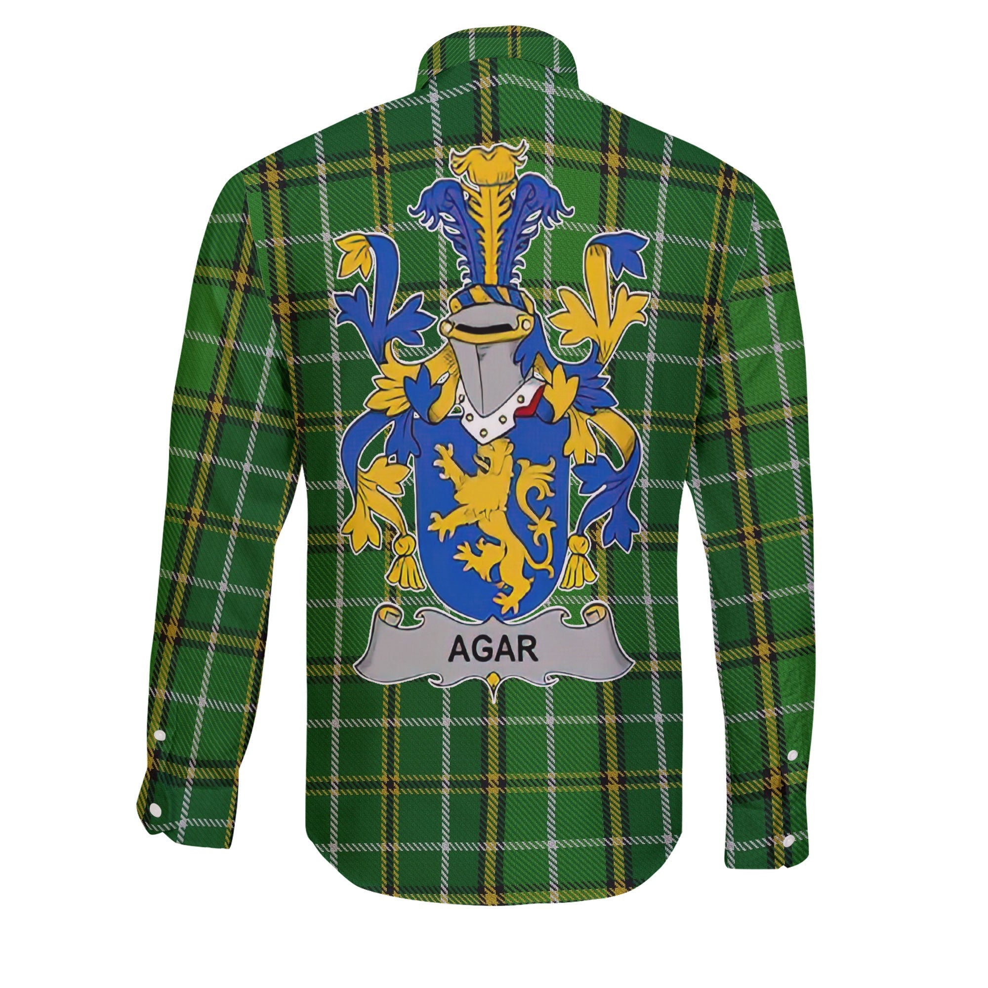 Agar Long Sleeve Button Shirts Crest And National Plaid Style