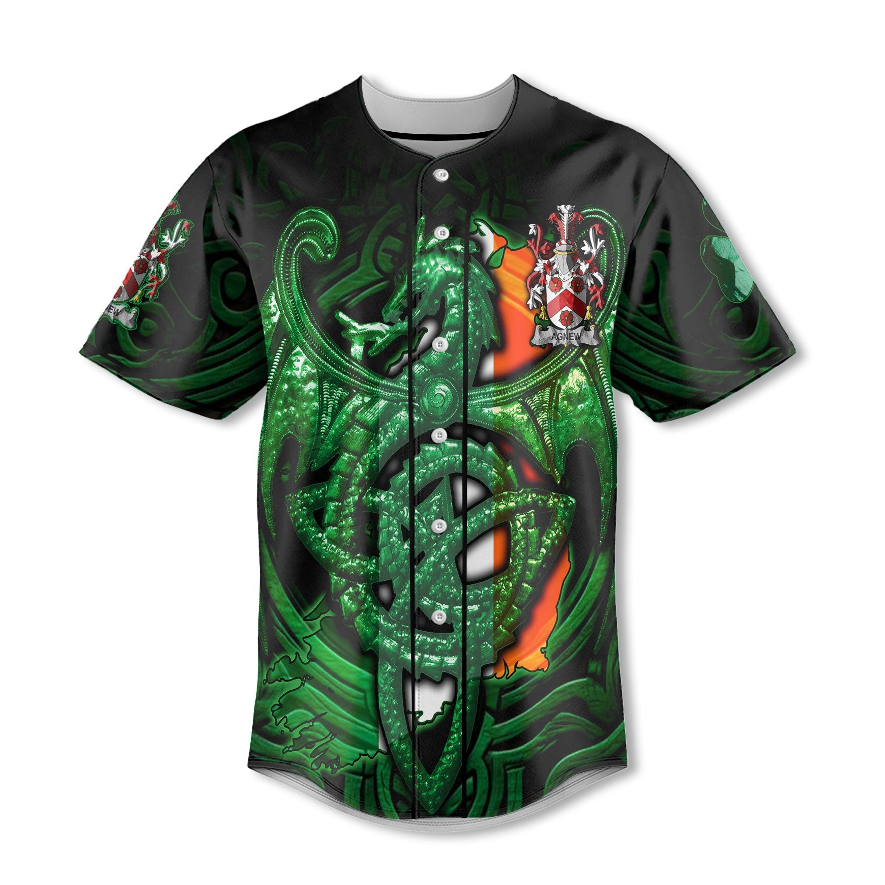 Agnew Baseball Jerseys The Green Dragon Of Ireland Style