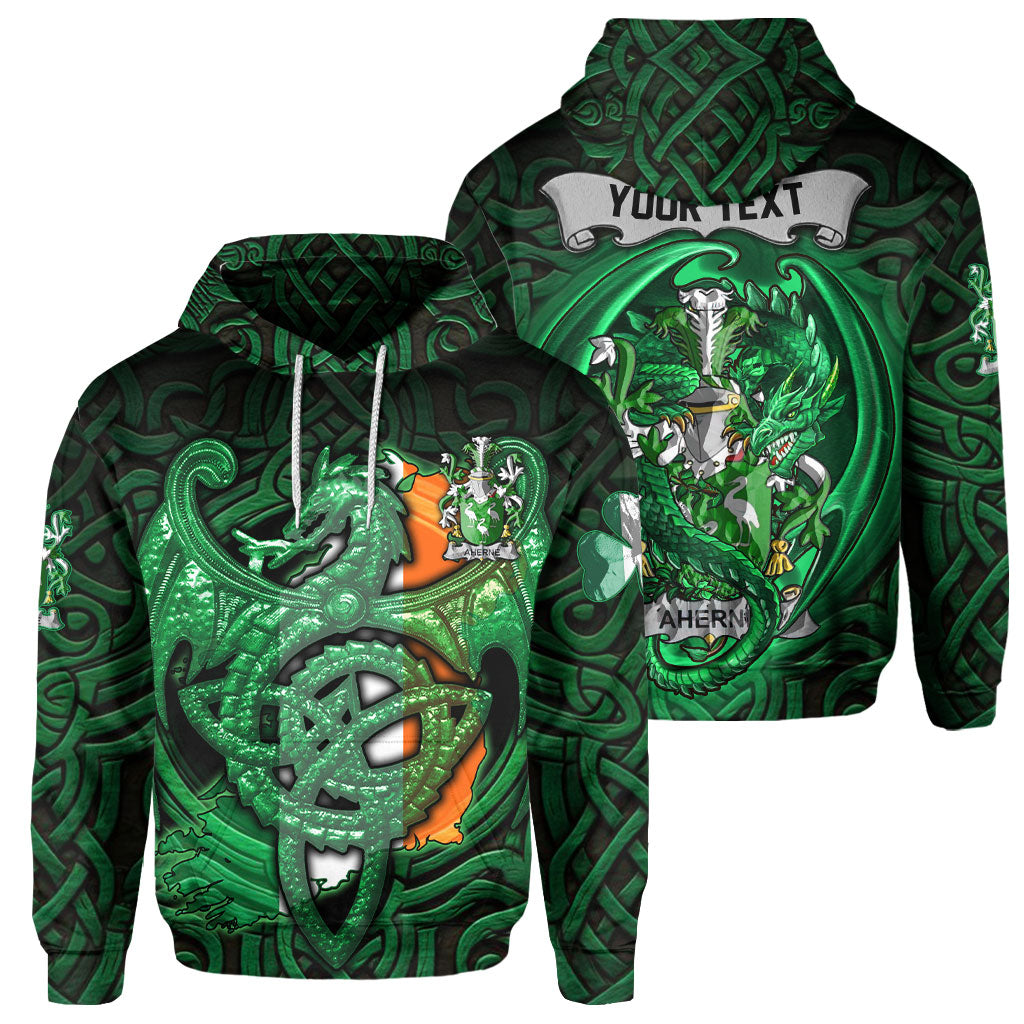 Aherne or Mulhern Hoodies The Green Dragon Of Ireland Style