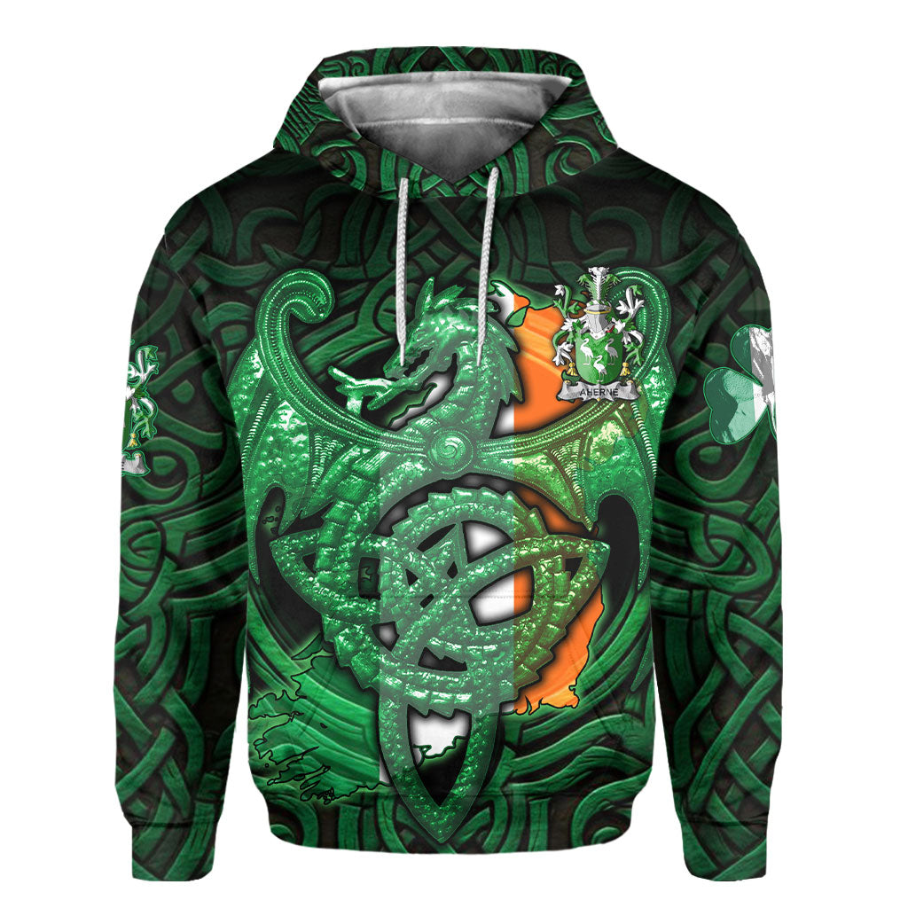 Aherne or Mulhern Hoodies The Green Dragon Of Ireland Style