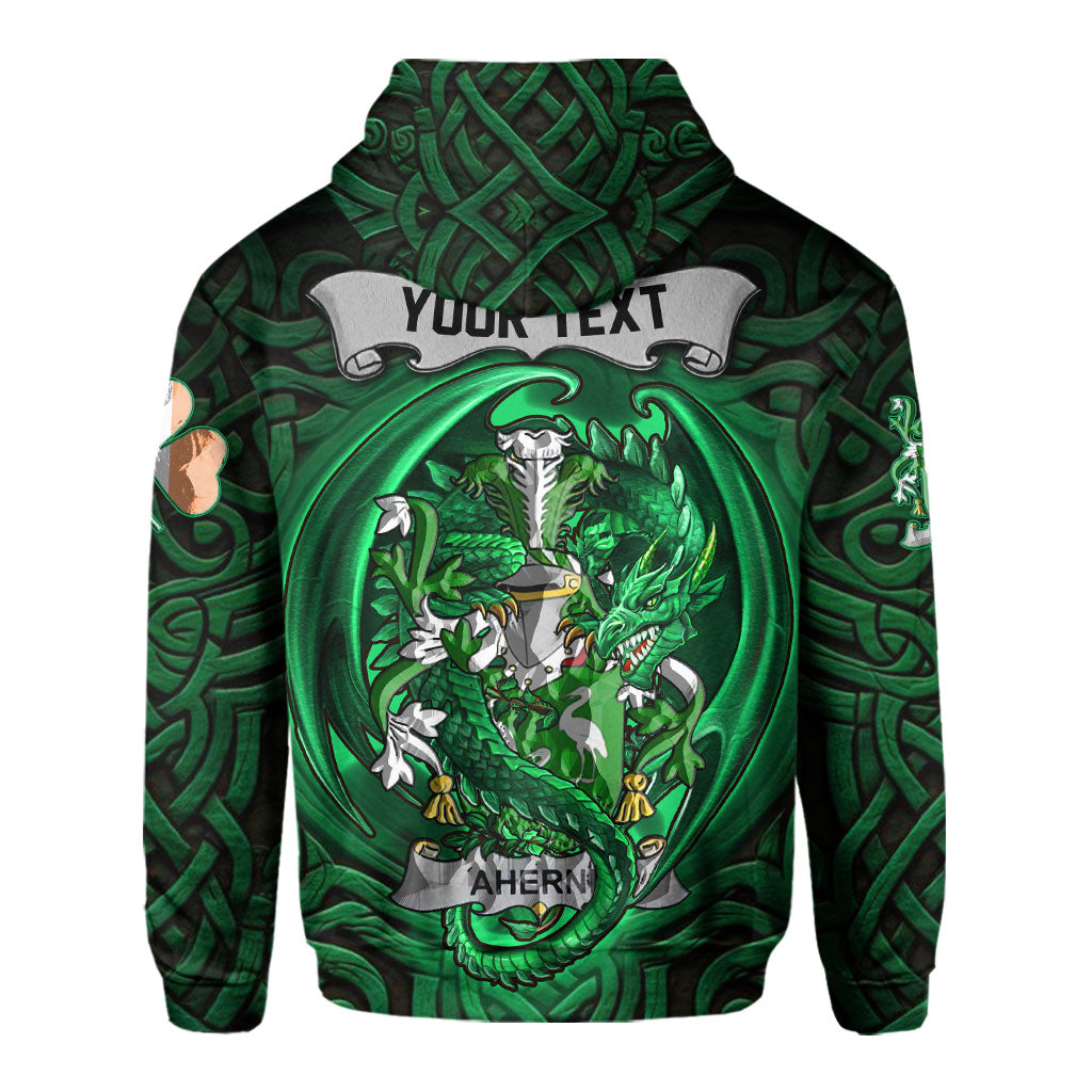 Aherne or Mulhern Hoodies The Green Dragon Of Ireland Style