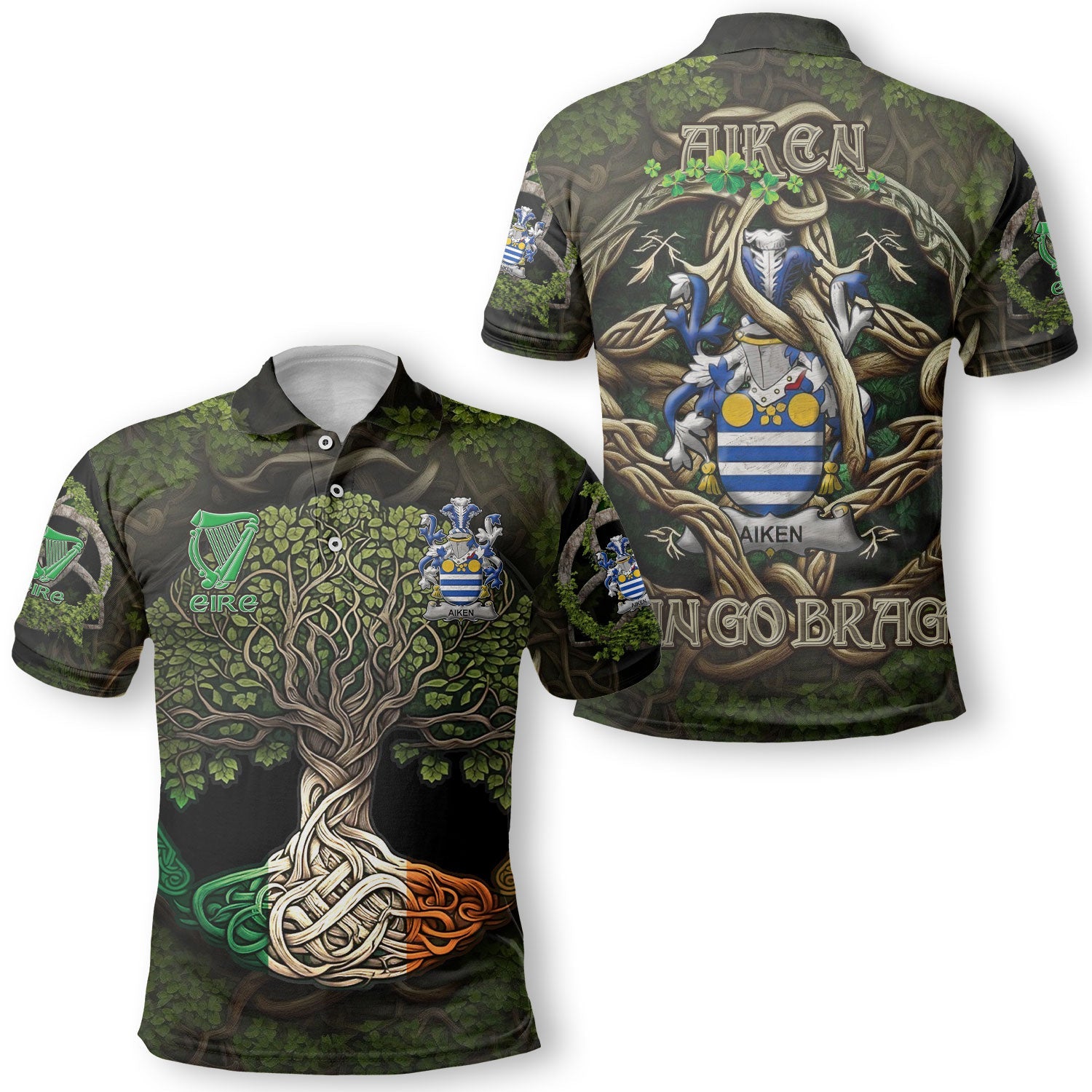 Aiken Polo Shirts Ireland Is My Root Style