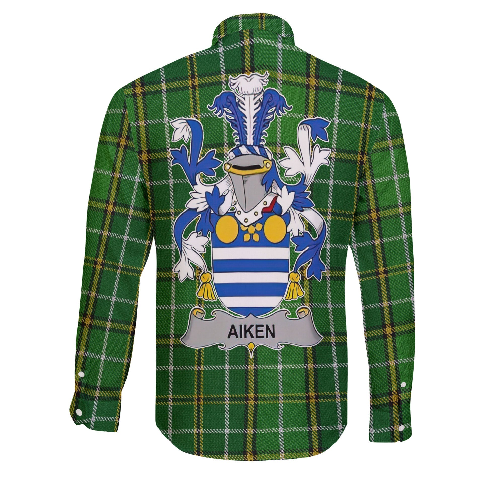 Aiken Long Sleeve Button Shirts Crest And National Plaid Style