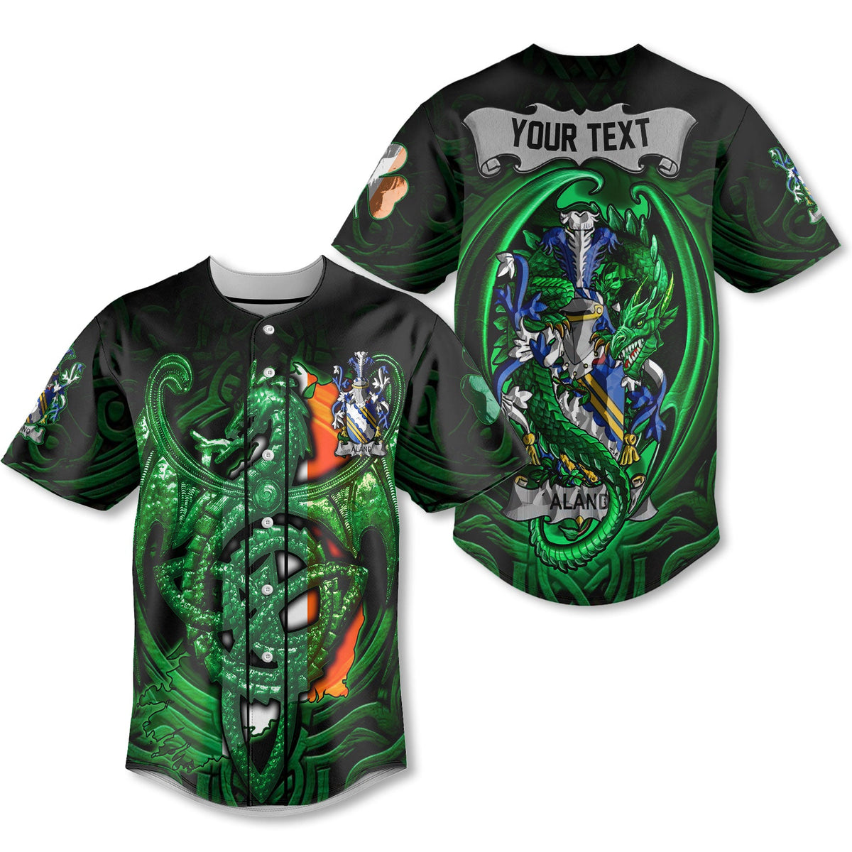 Aland Baseball Jerseys The Green Dragon Of Ireland Style