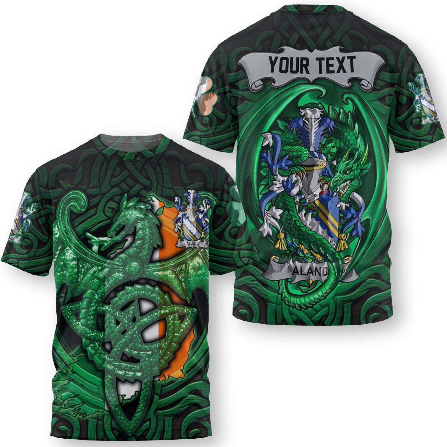 Aland T-Shirts The Green Dragon Of Ireland Style