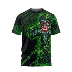 Alcock T-Shirts Celtic Cross And Dragon Style