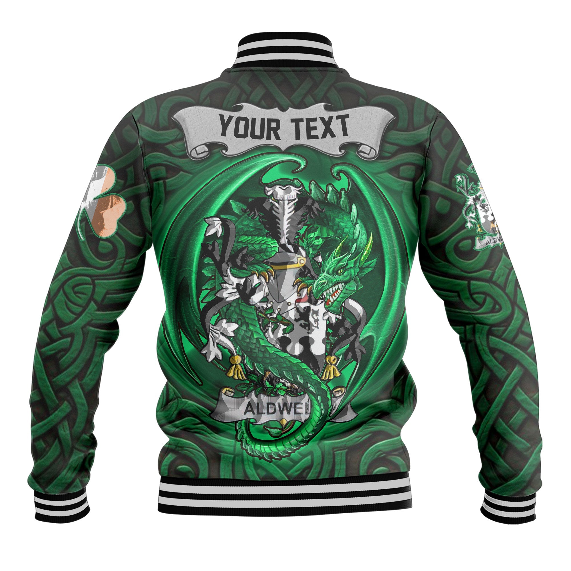 Aldwell Baseball Jackets The Green Dragon Of Ireland Style