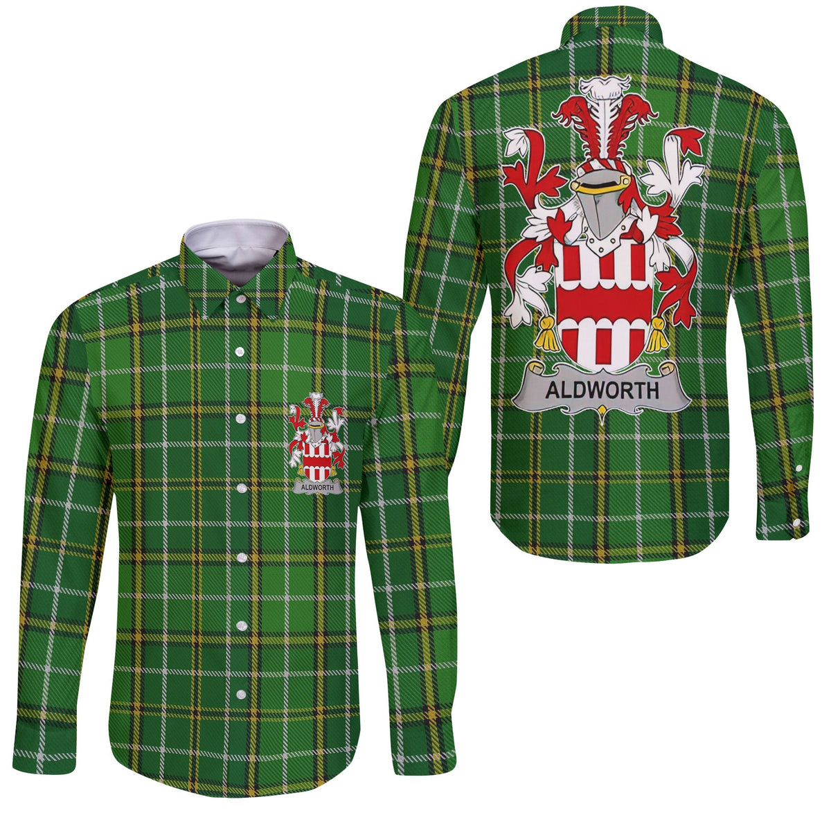 Aldworth Long Sleeve Button Shirts Crest And National Plaid Style