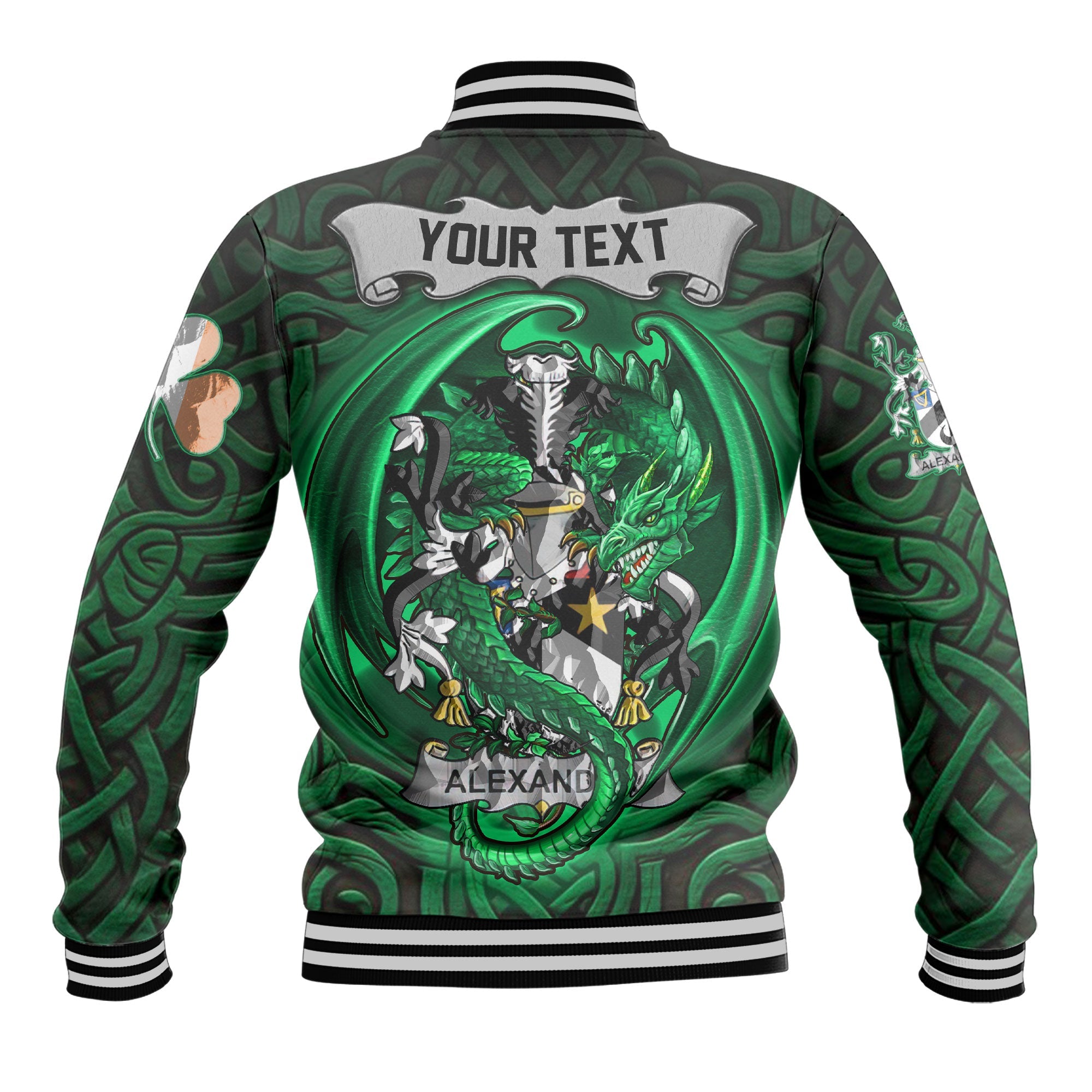 Alexander Baseball Jackets The Green Dragon Of Ireland Style