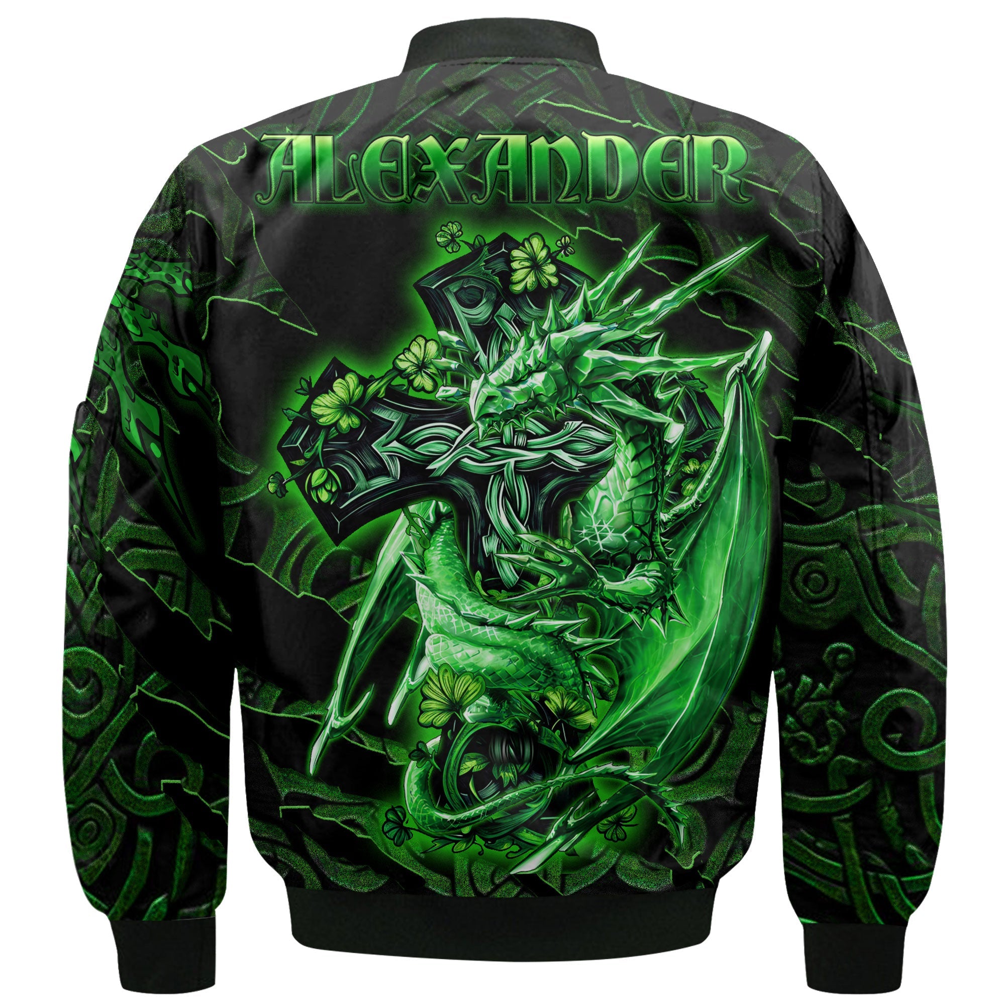 Alexander Bomber Jackets Celtic Cross And Dragon Style