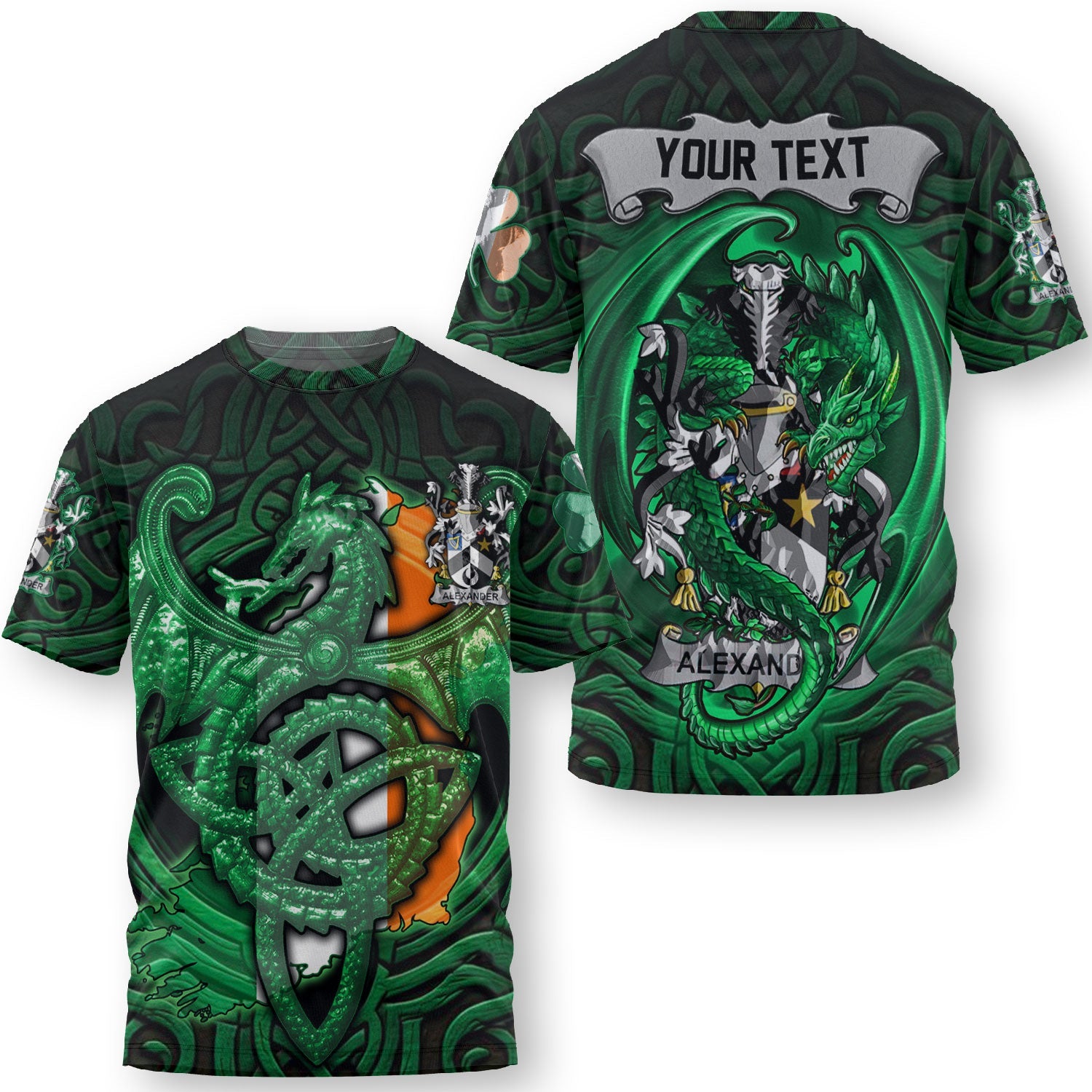 Alexander T-Shirts The Green Dragon Of Ireland Style