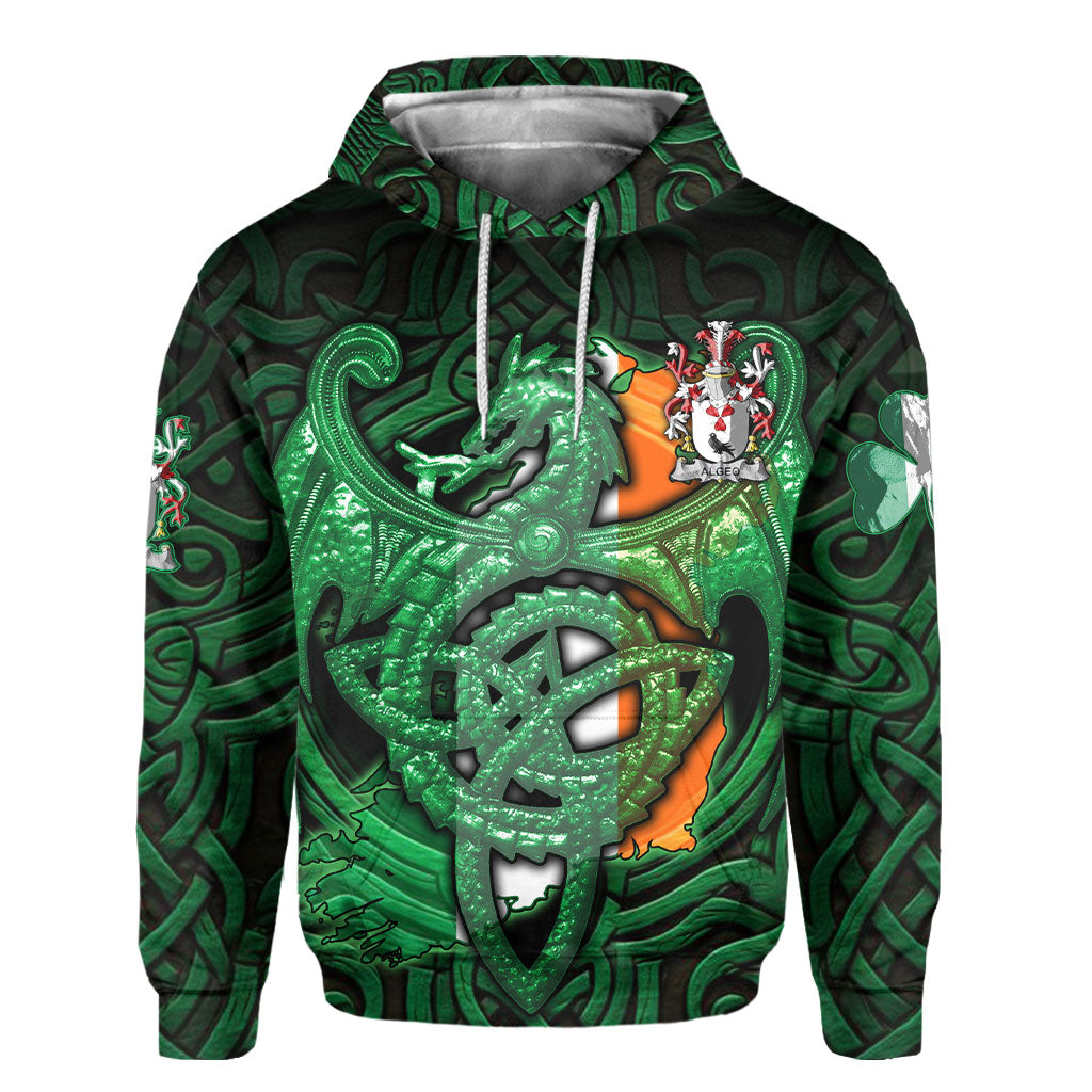 Algeo Hoodies The Green Dragon Of Ireland Style