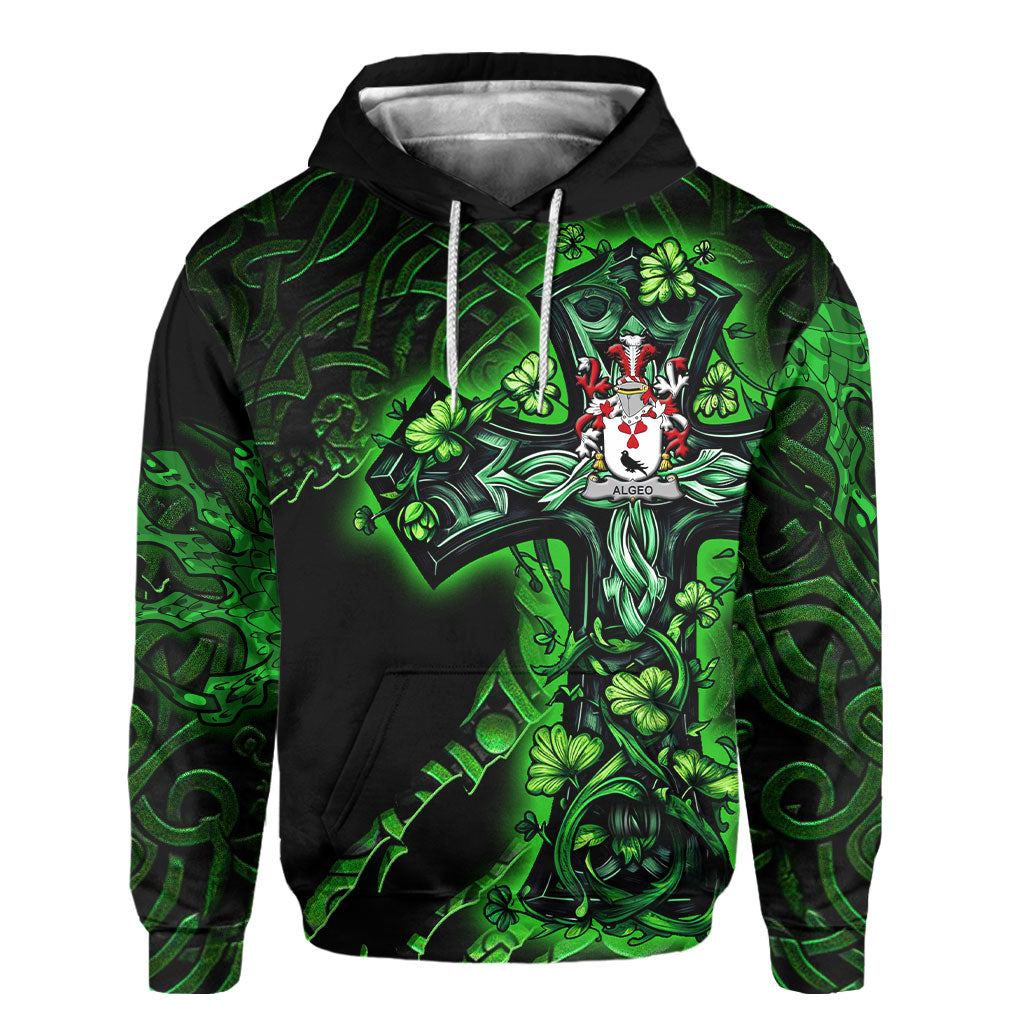 Algeo Hoodies Celtic Cross And Dragon Style