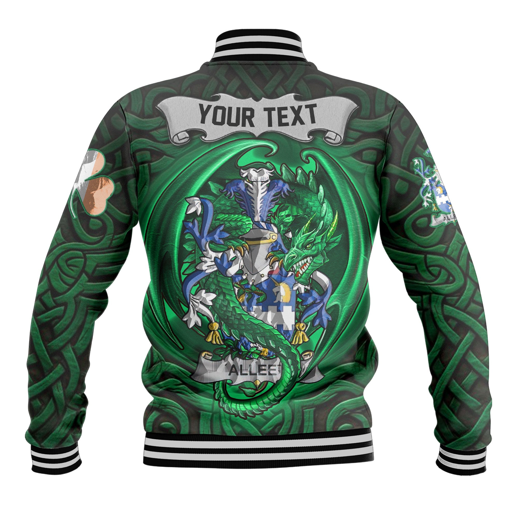 Alleet Baseball Jackets The Green Dragon Of Ireland Style