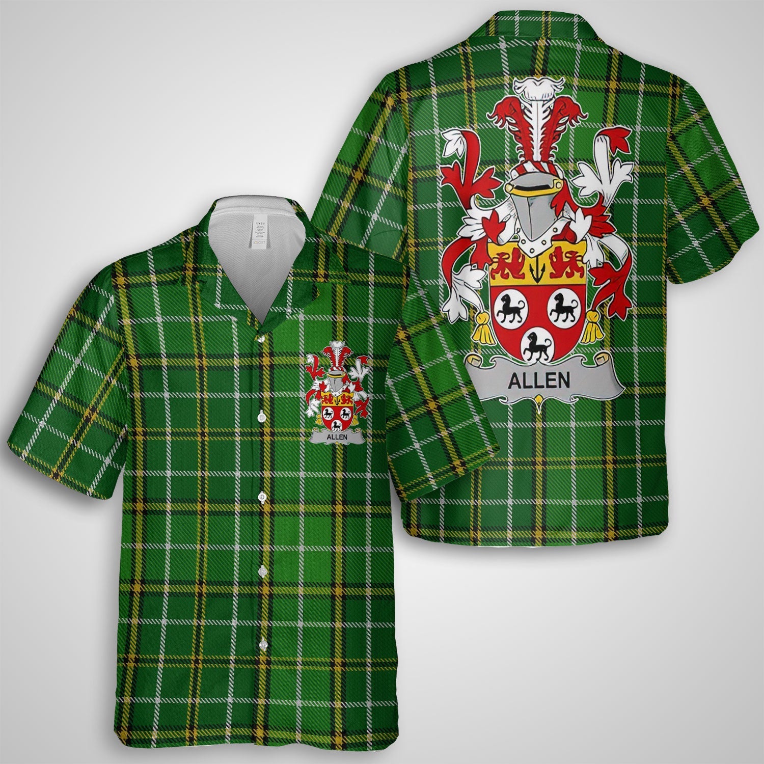 Allen Hawaiian Shirts Crest And National Plaid Style