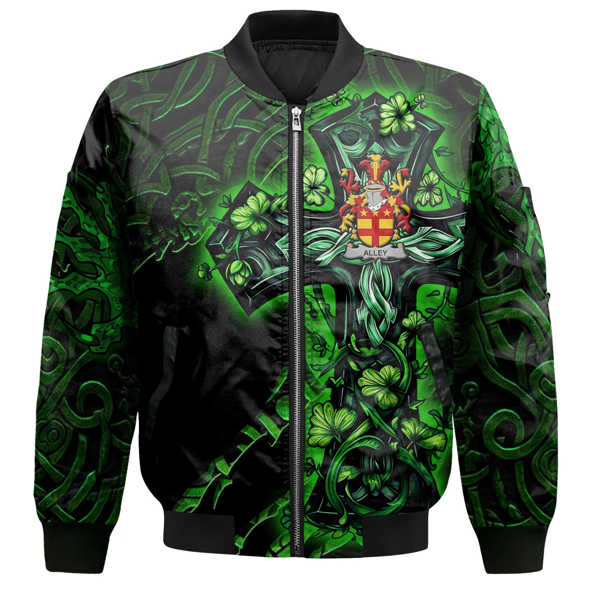 Alley Bomber Jackets Celtic Cross And Dragon Style