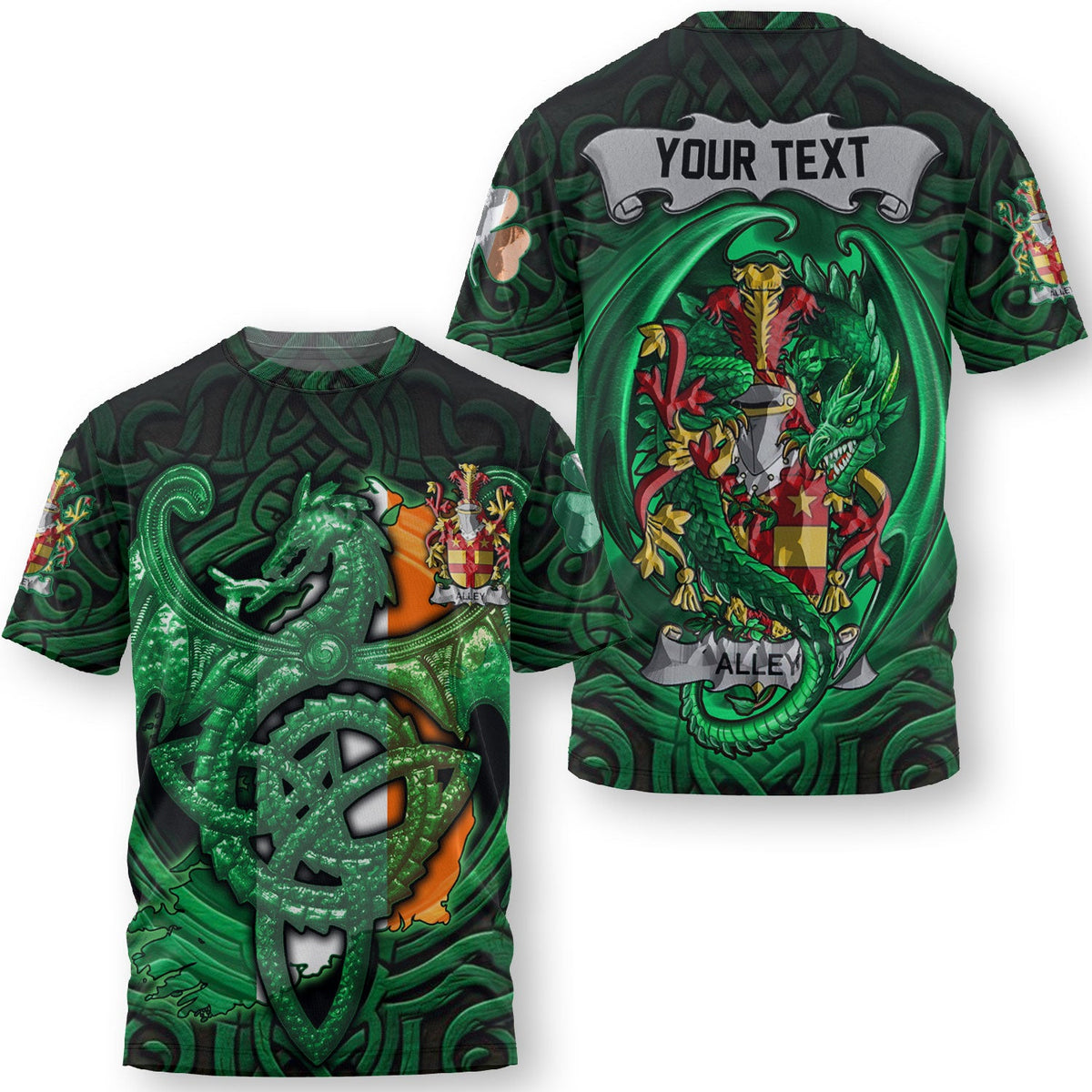 Alley T-Shirts The Green Dragon Of Ireland Style