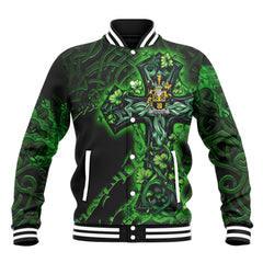 Ambrose Baseball Jackets Celtic Cross And Dragon Style