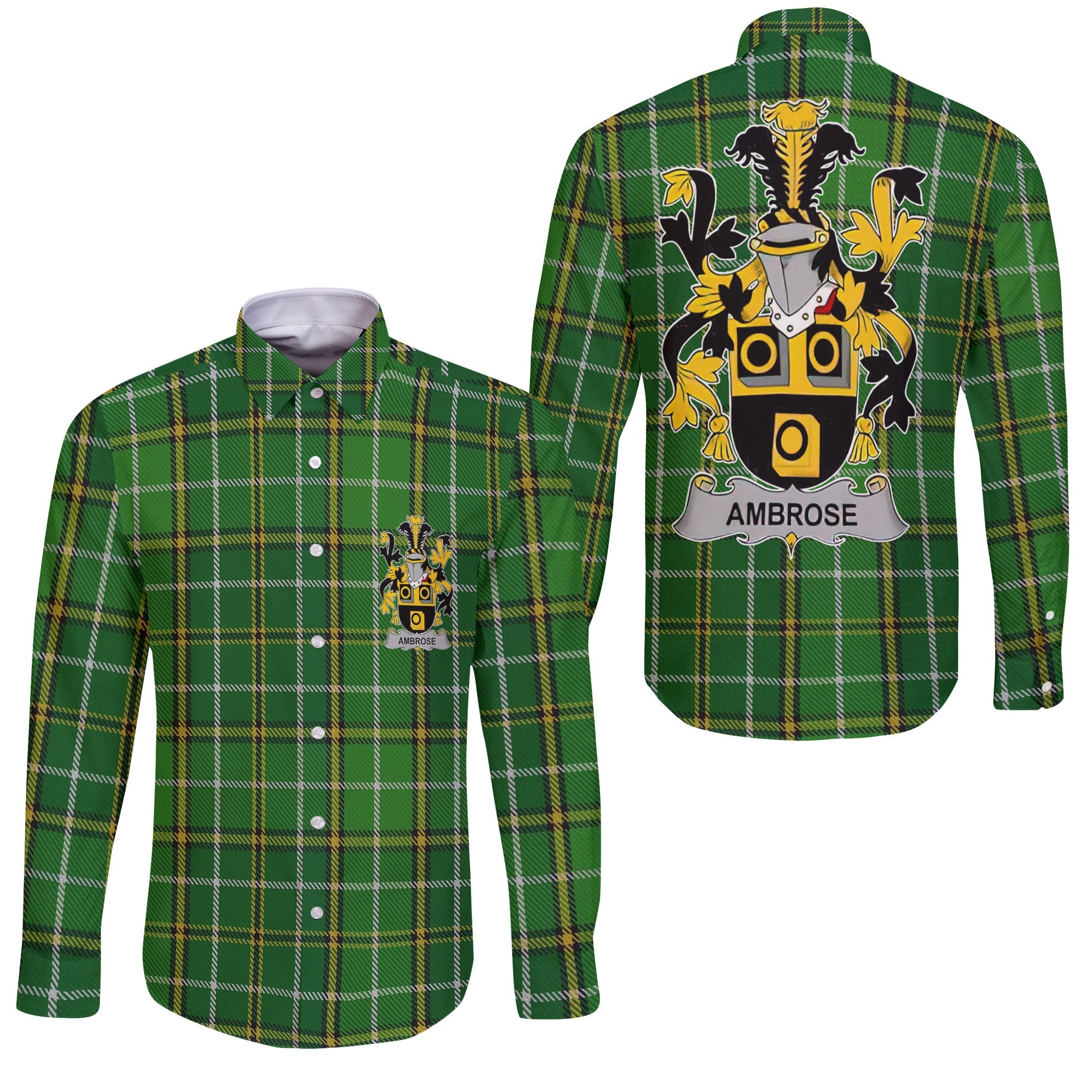 Ambrose Long Sleeve Button Shirts Crest And National Plaid Style