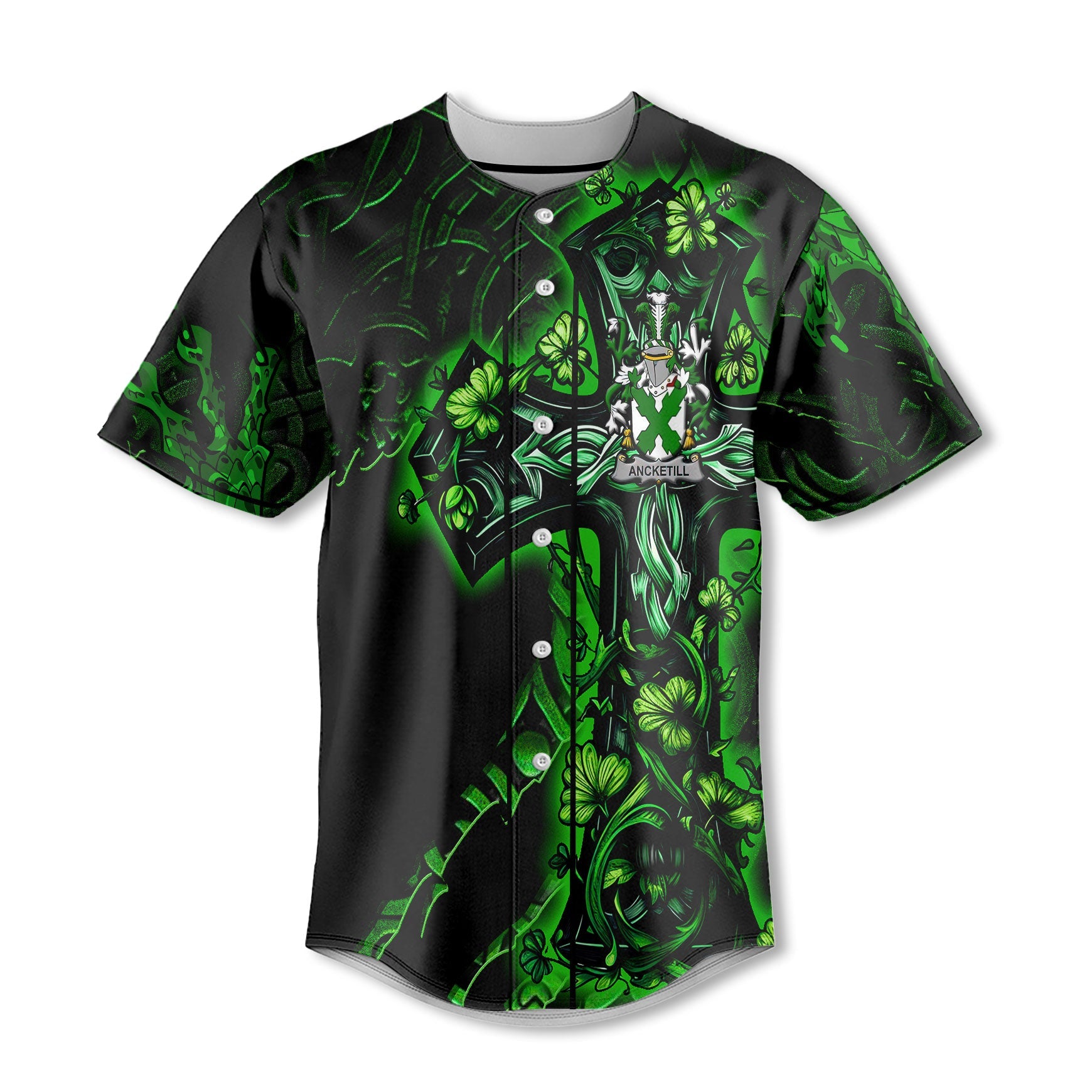 Ancketill Baseball Jerseys Celtic Cross And Dragon Style