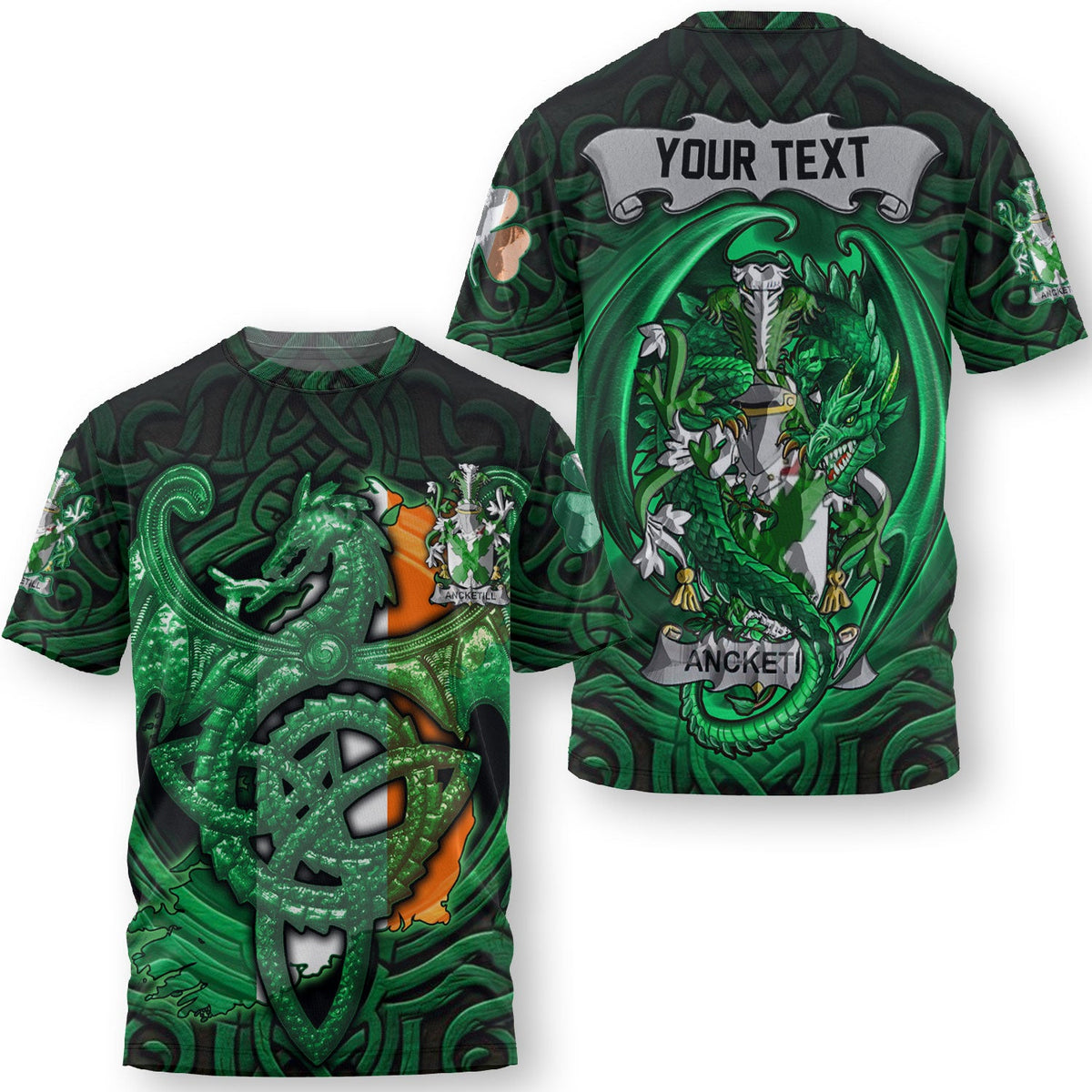 Ancketill T-Shirts The Green Dragon Of Ireland Style
