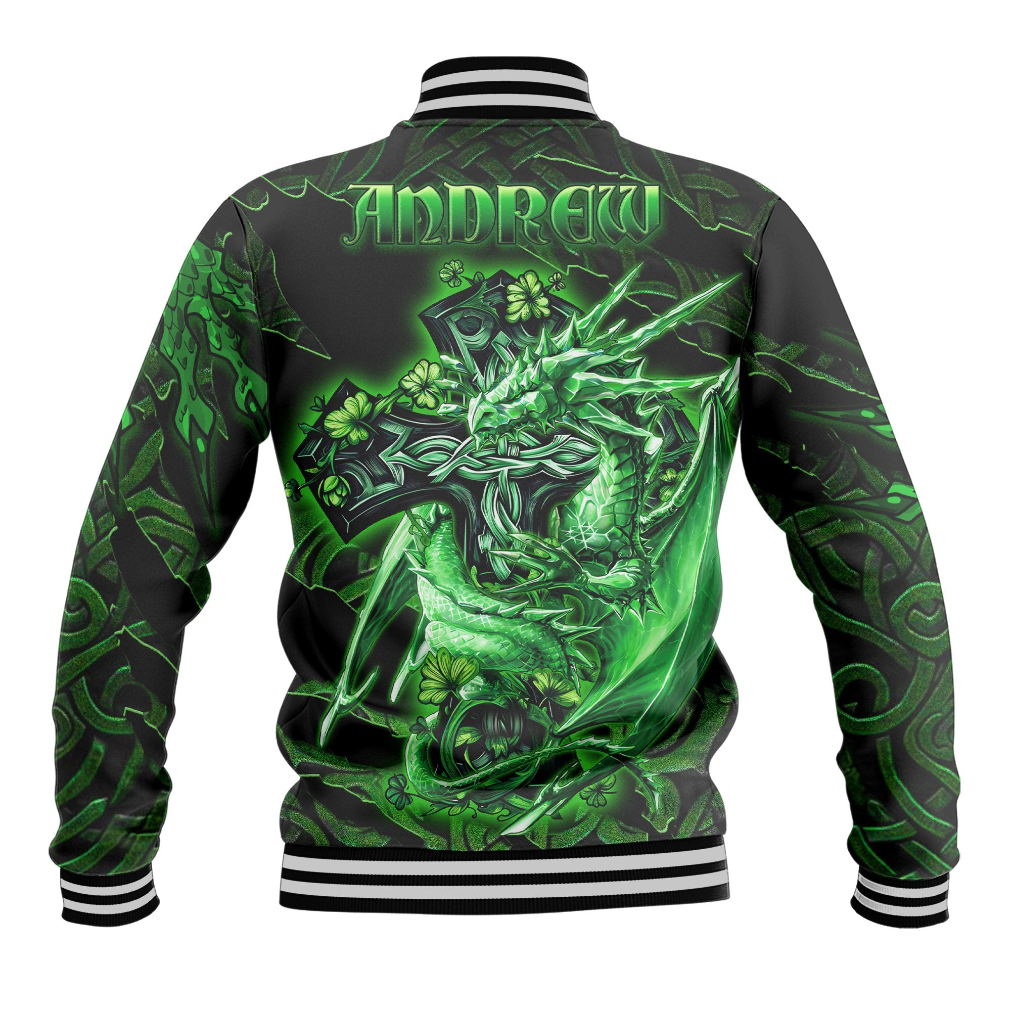 Andrew Baseball Jackets Celtic Cross And Dragon Style